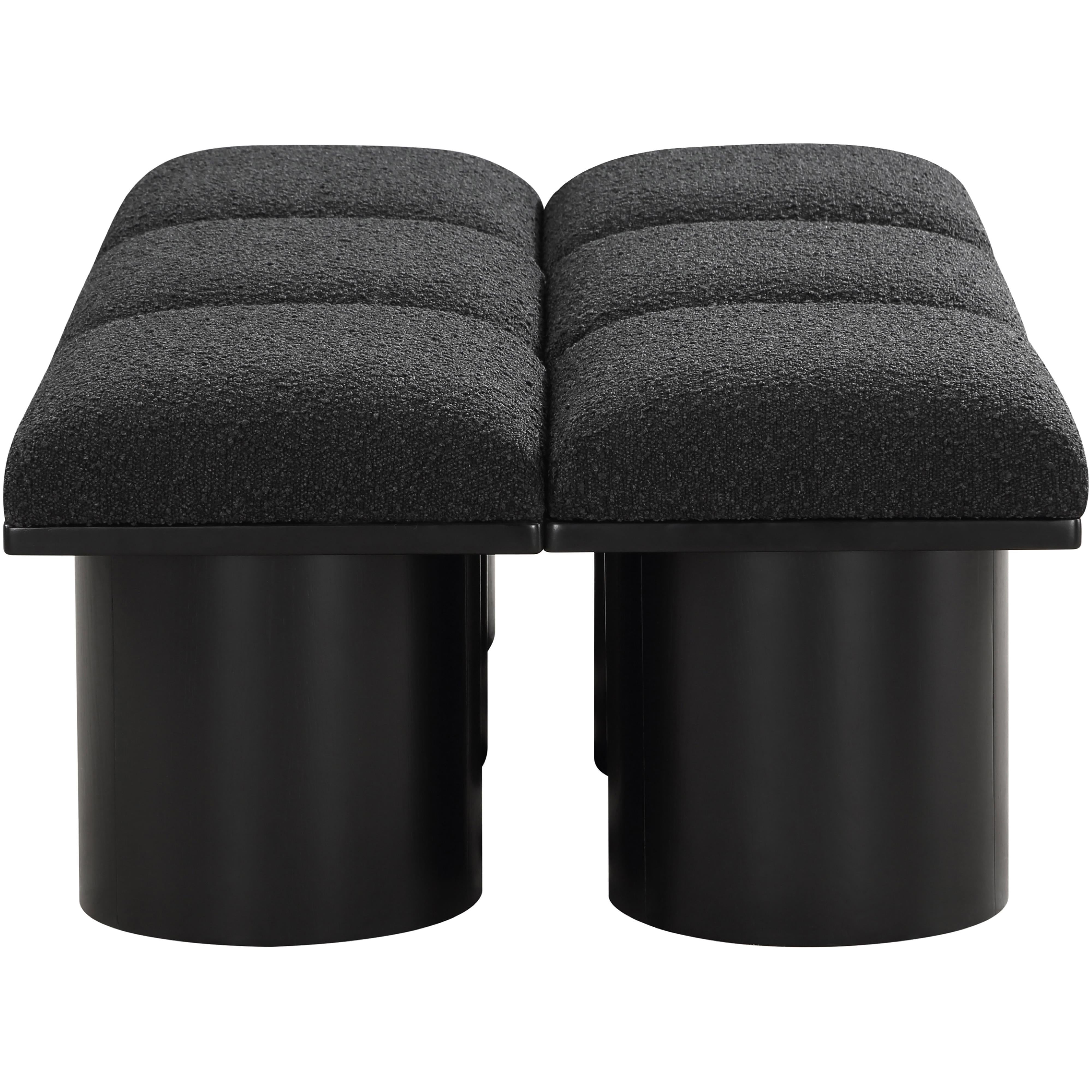 Meridian Pavilion Black Boucle Fabric Bench