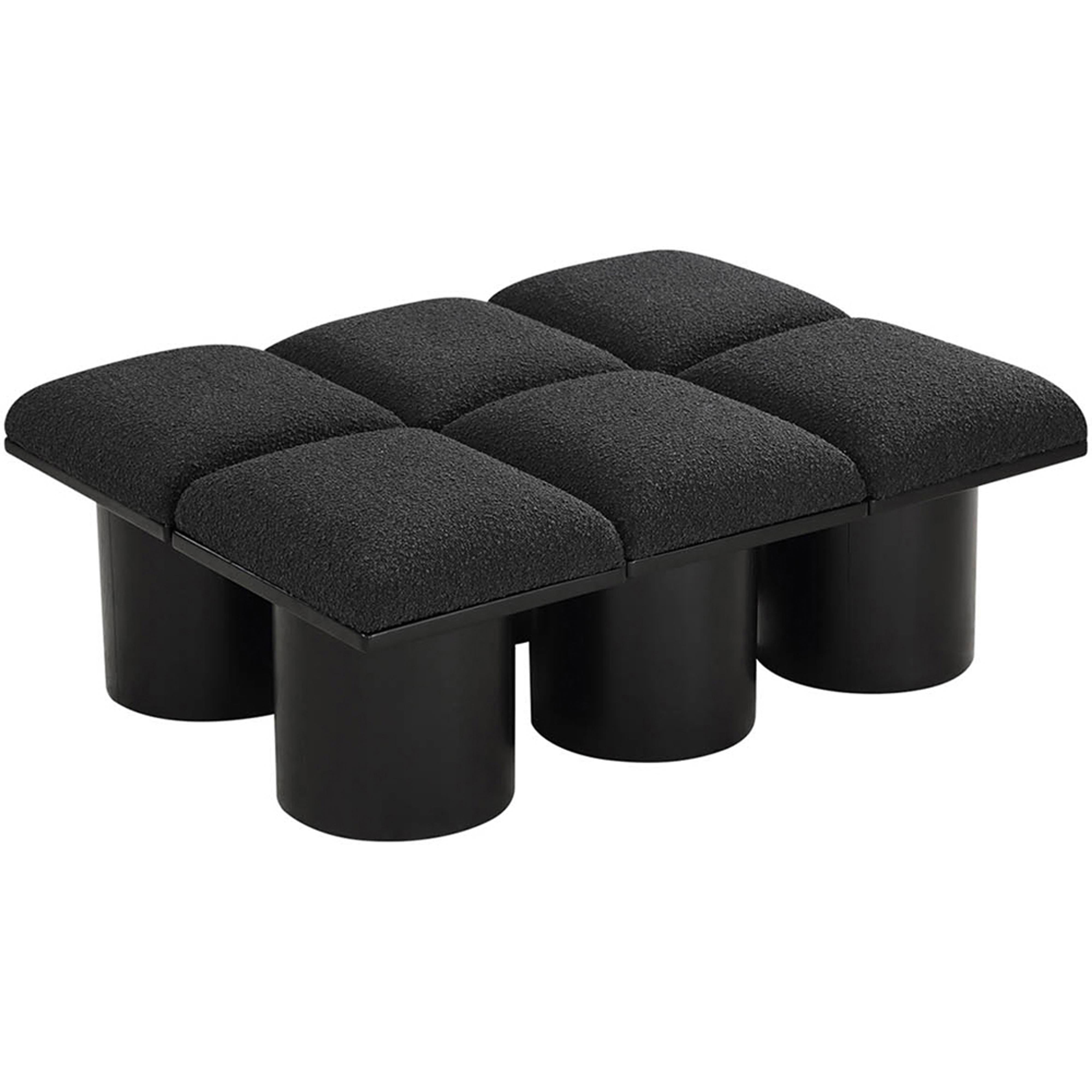 Meridian Pavilion Black Boucle Fabric Bench