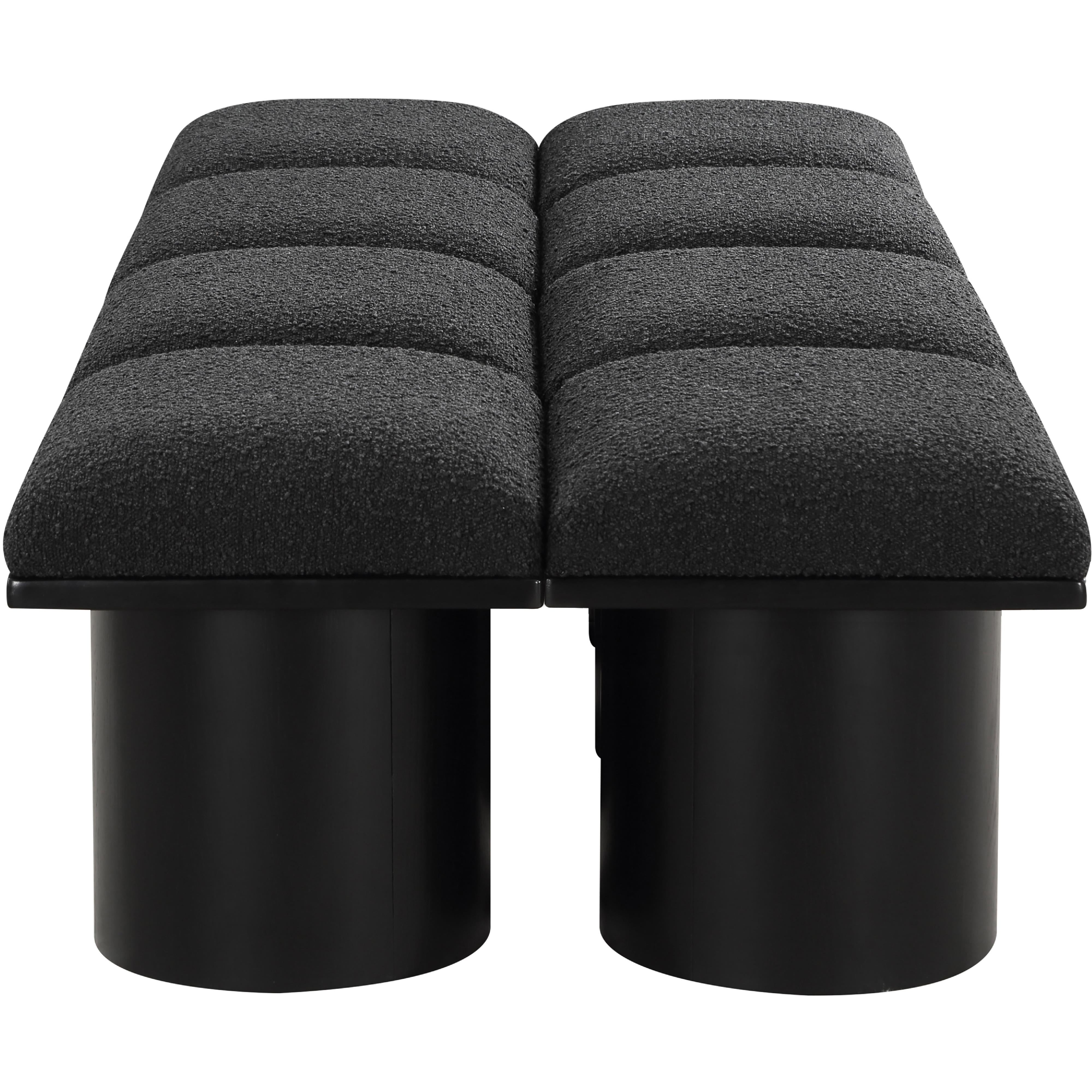 Meridian Pavilion Black Boucle Fabric Bench