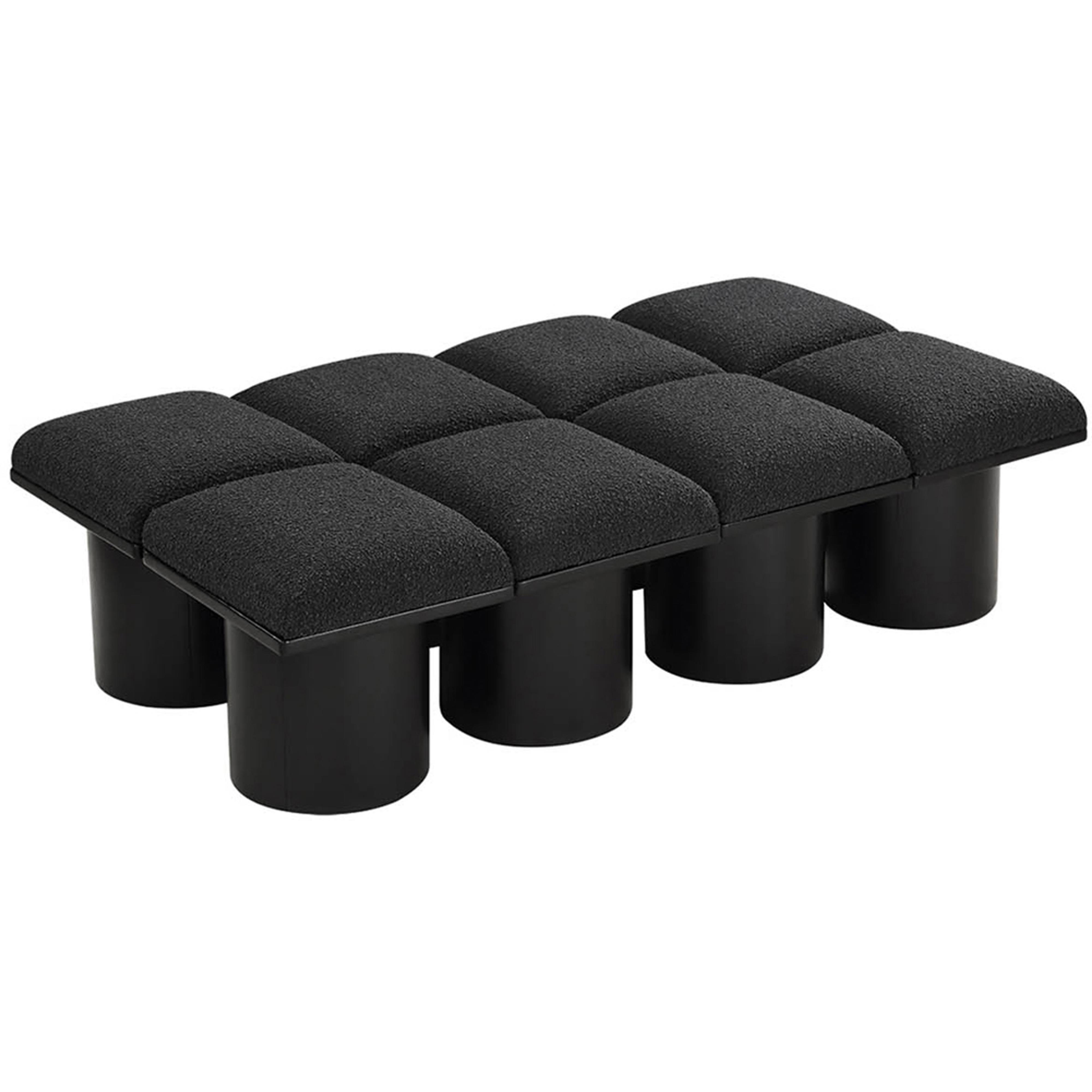 Meridian Pavilion Black Boucle Fabric Bench