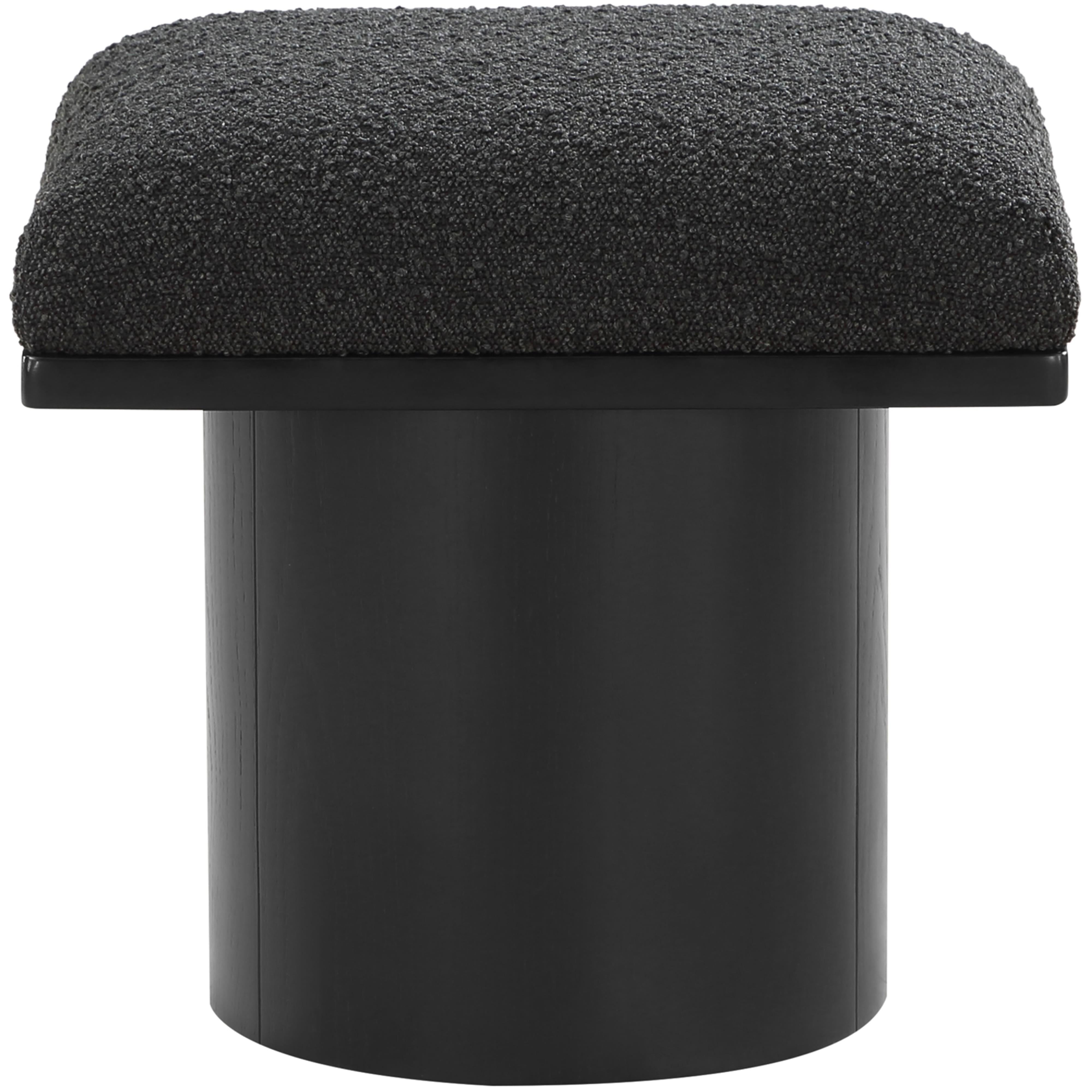 Meridian Pavilion Black Boucle Fabric Bench/Stool