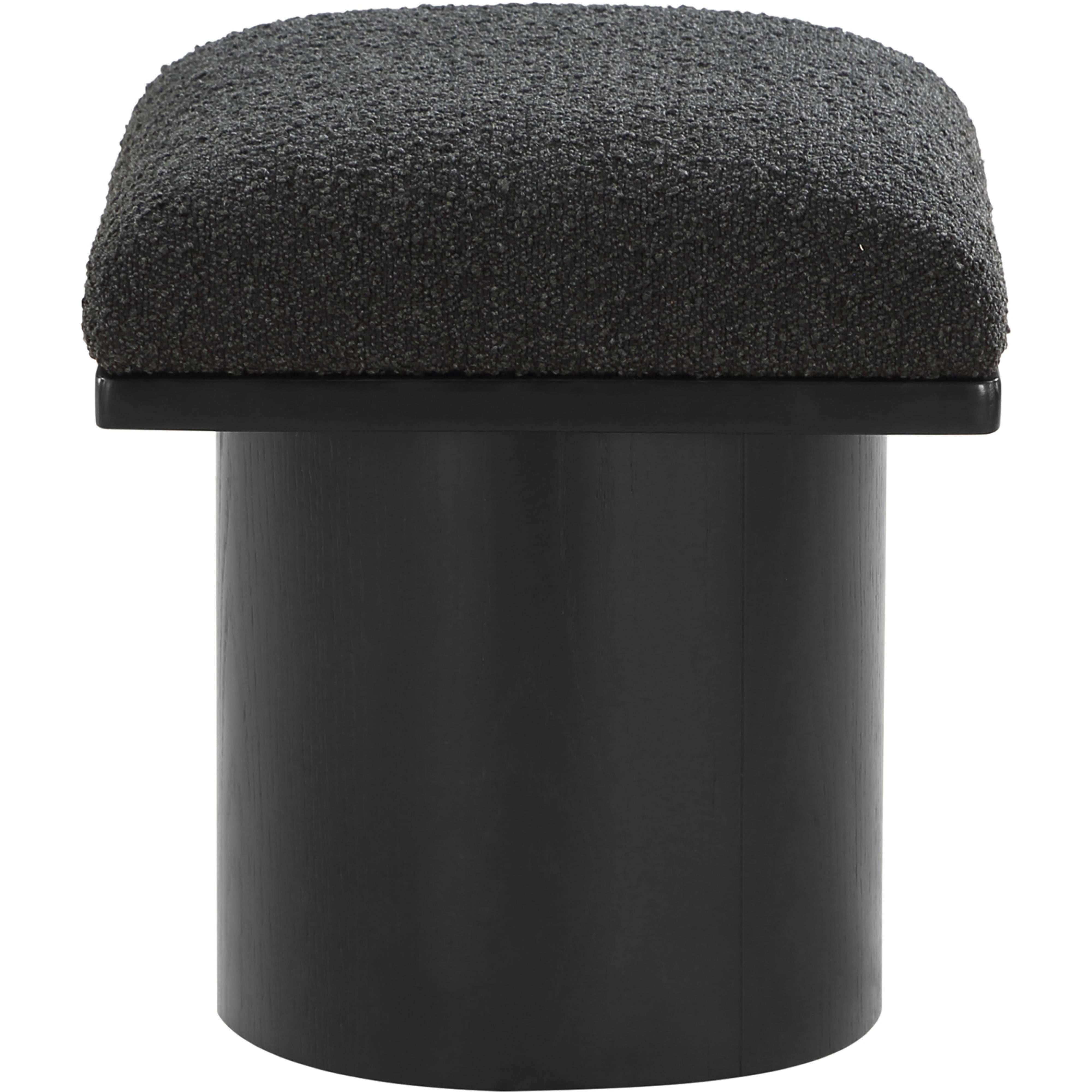 Meridian Pavilion Black Boucle Fabric Bench/Stool