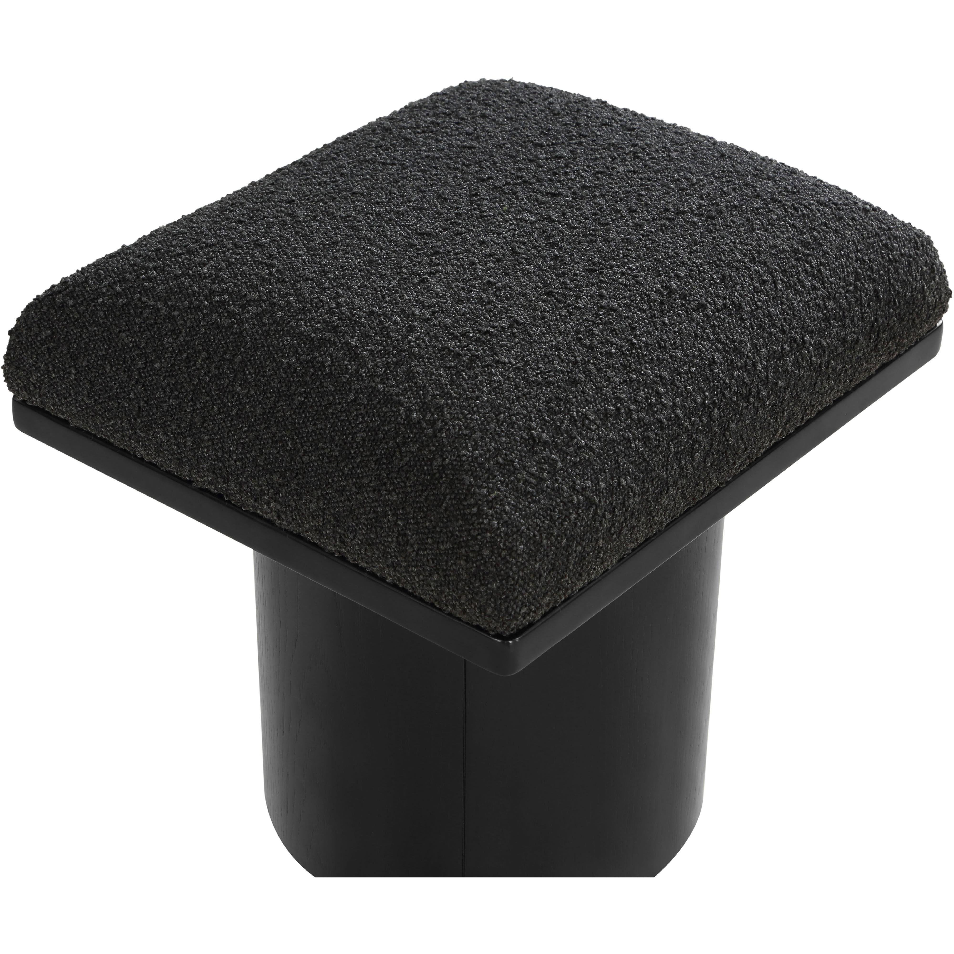 Meridian Pavilion Black Boucle Fabric Bench/Stool