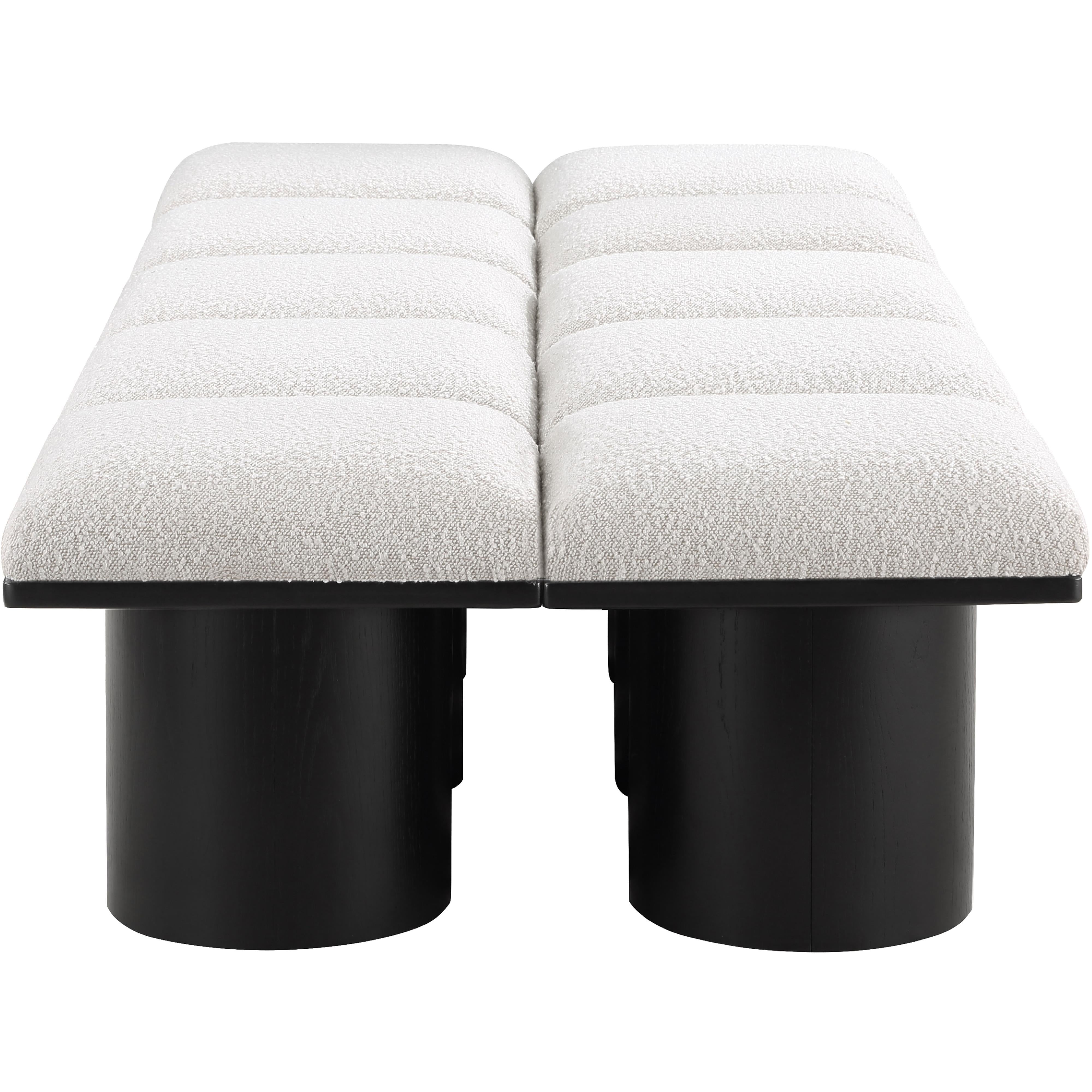 Meridian Pavilion Cream Boucle Fabric Bench