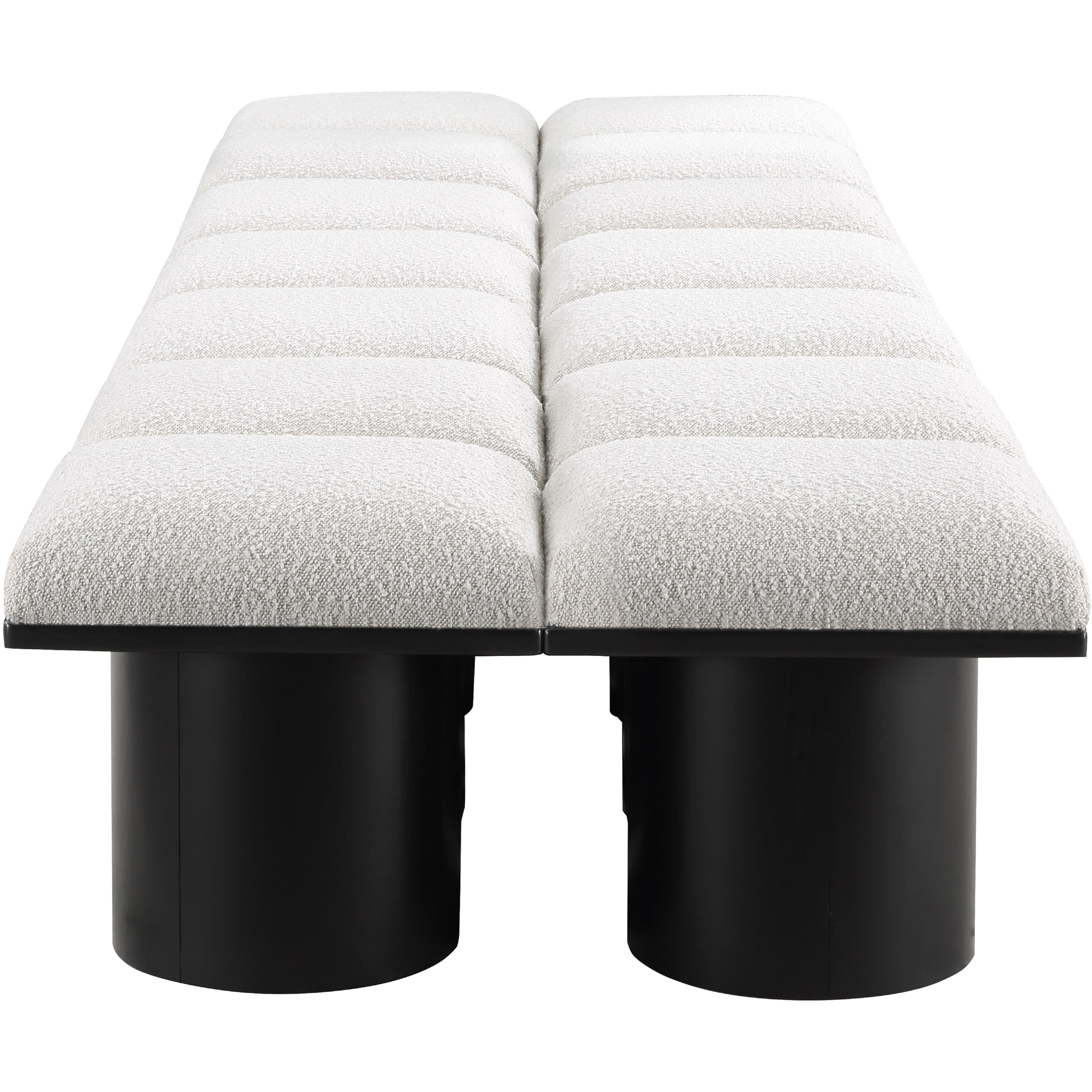 Meridian Pavilion Cream Boucle Fabric Bench