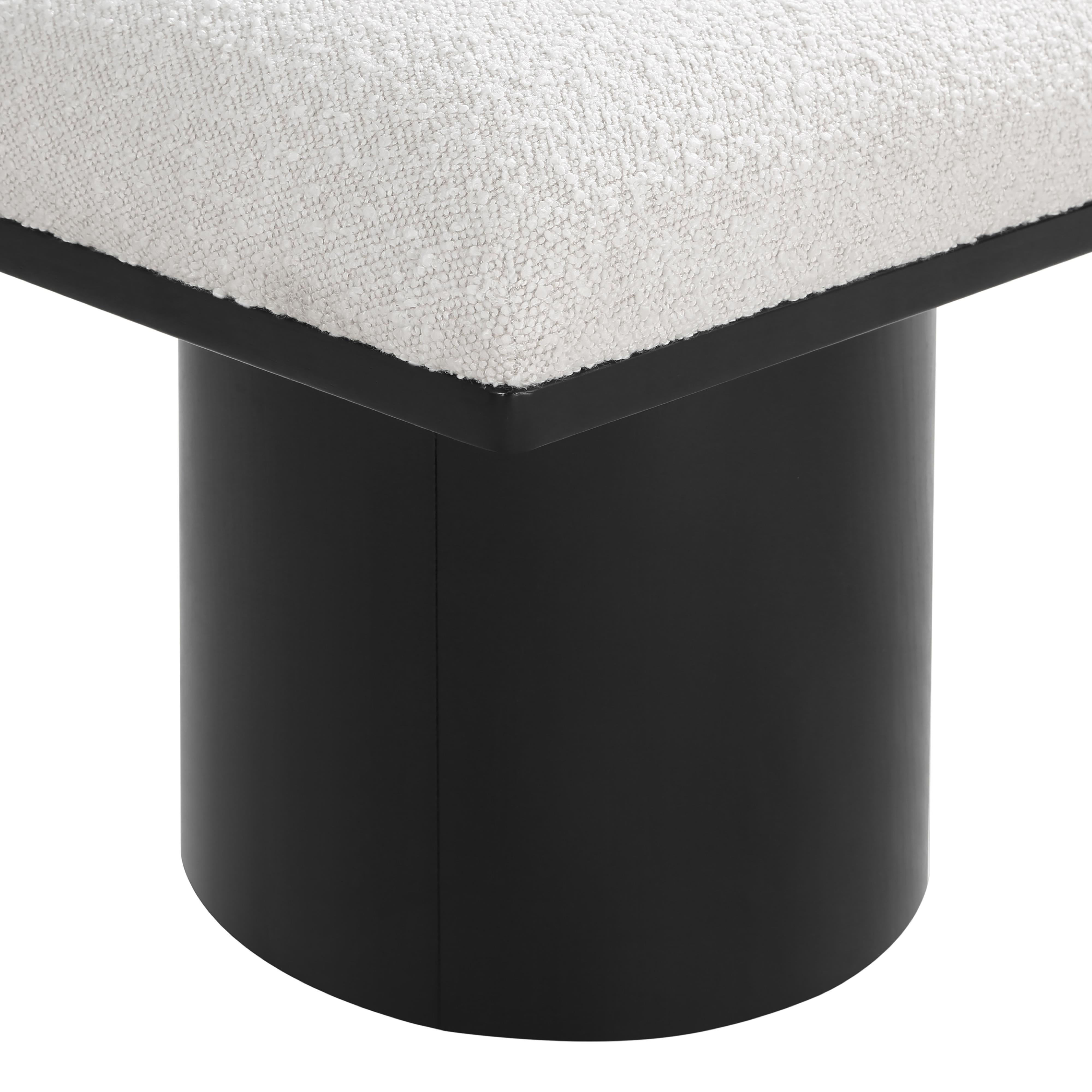 Meridian Pavilion Cream Boucle Fabric Bench
