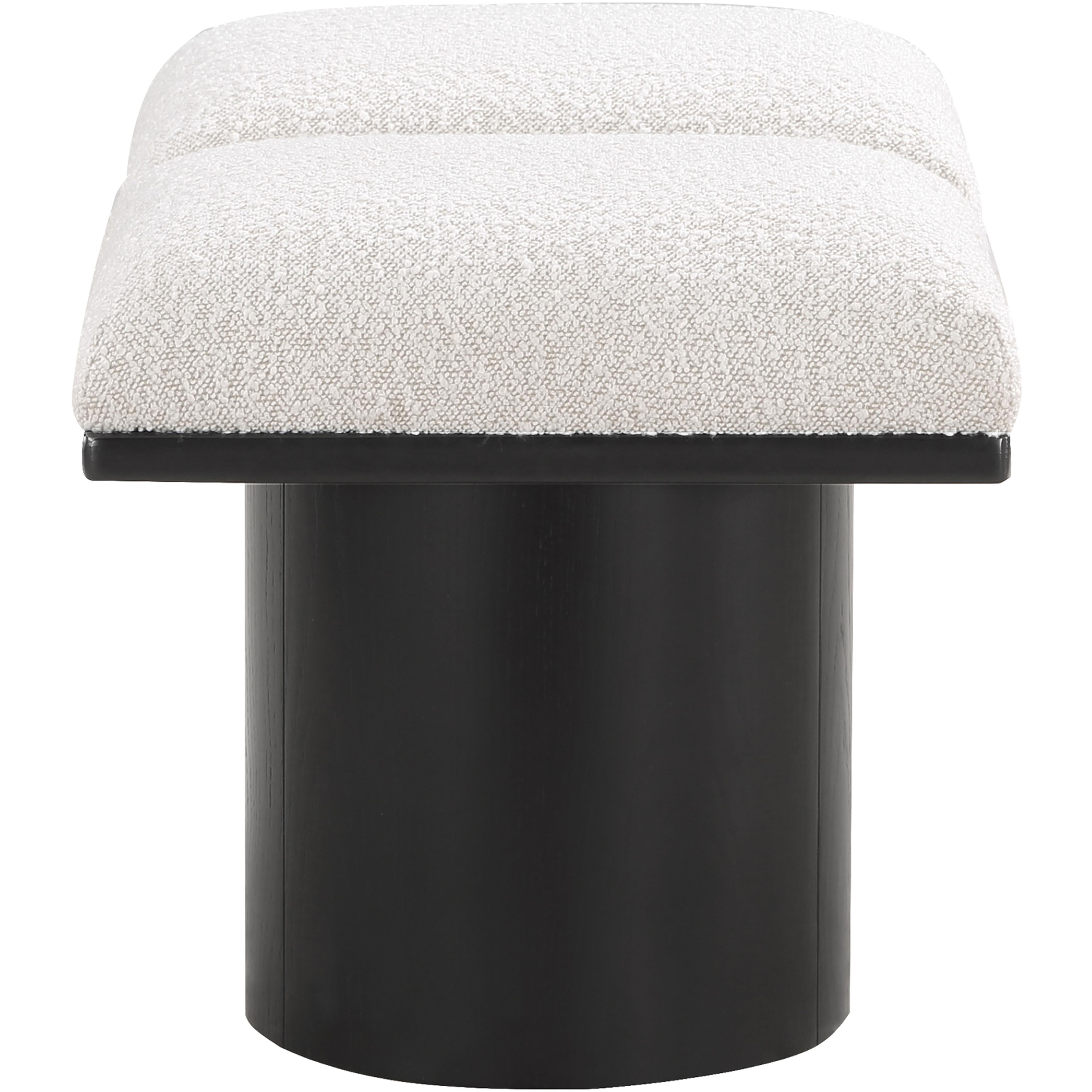Meridian Pavilion Cream Boucle Fabric Bench