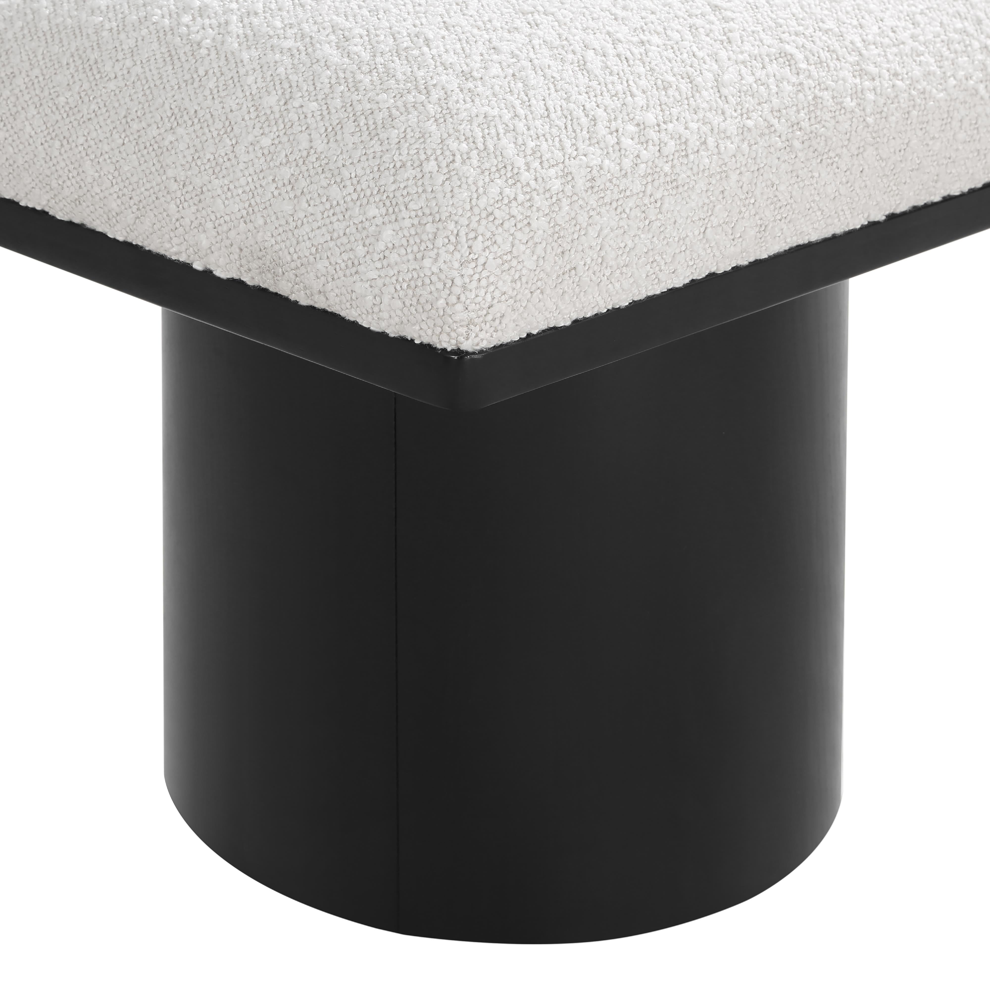 Meridian Pavilion Cream Boucle Fabric Bench