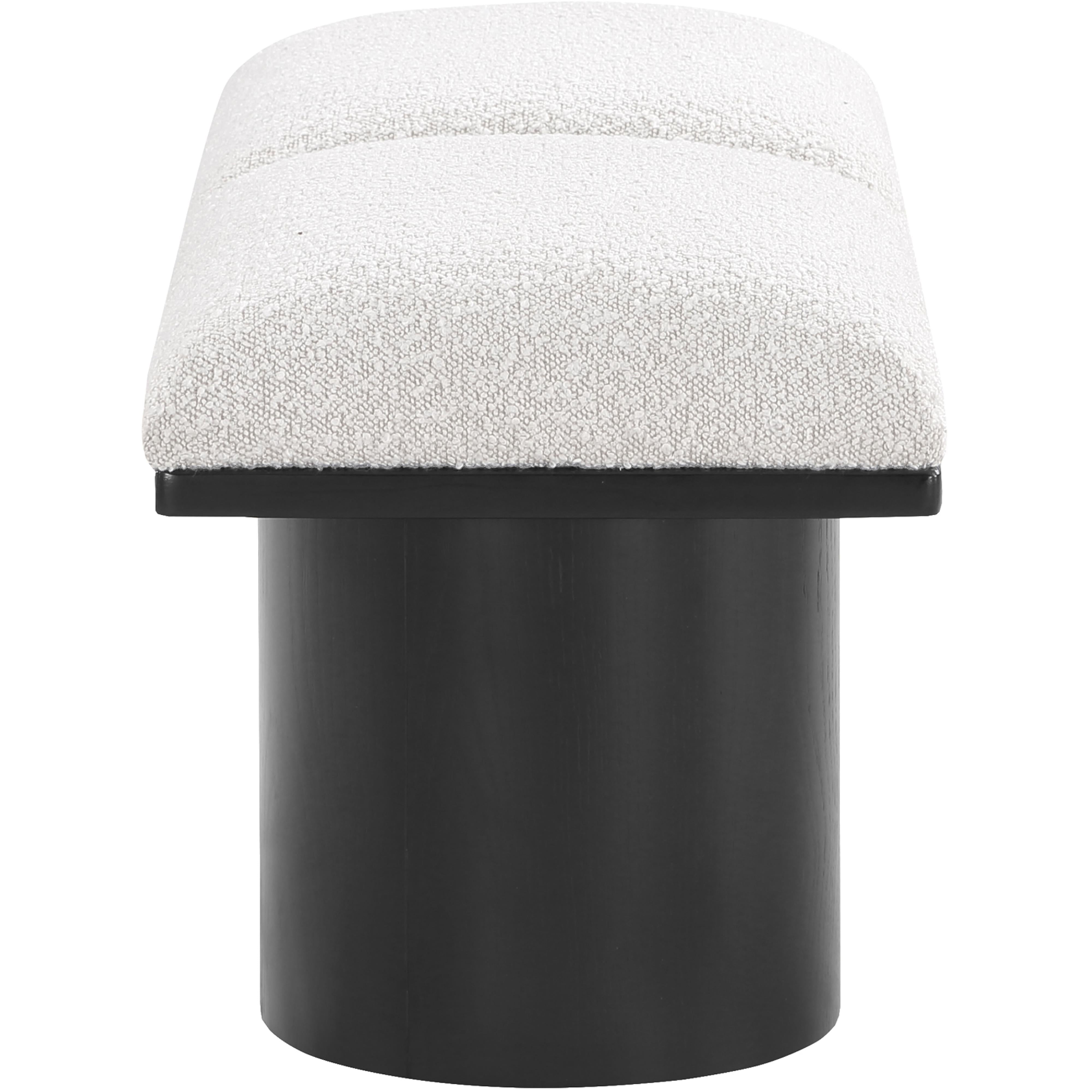 Meridian Pavilion Cream Boucle Fabric Bench