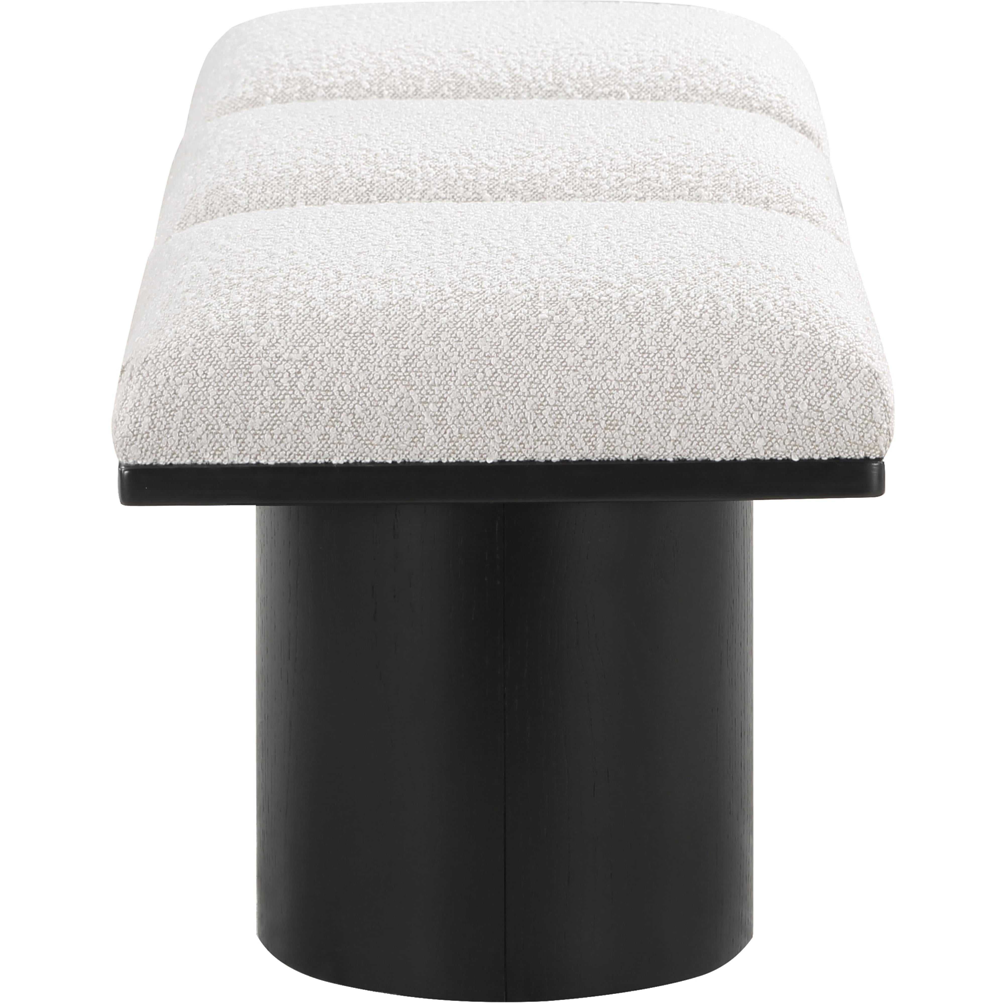 Meridian Pavilion Cream Boucle Fabric Bench