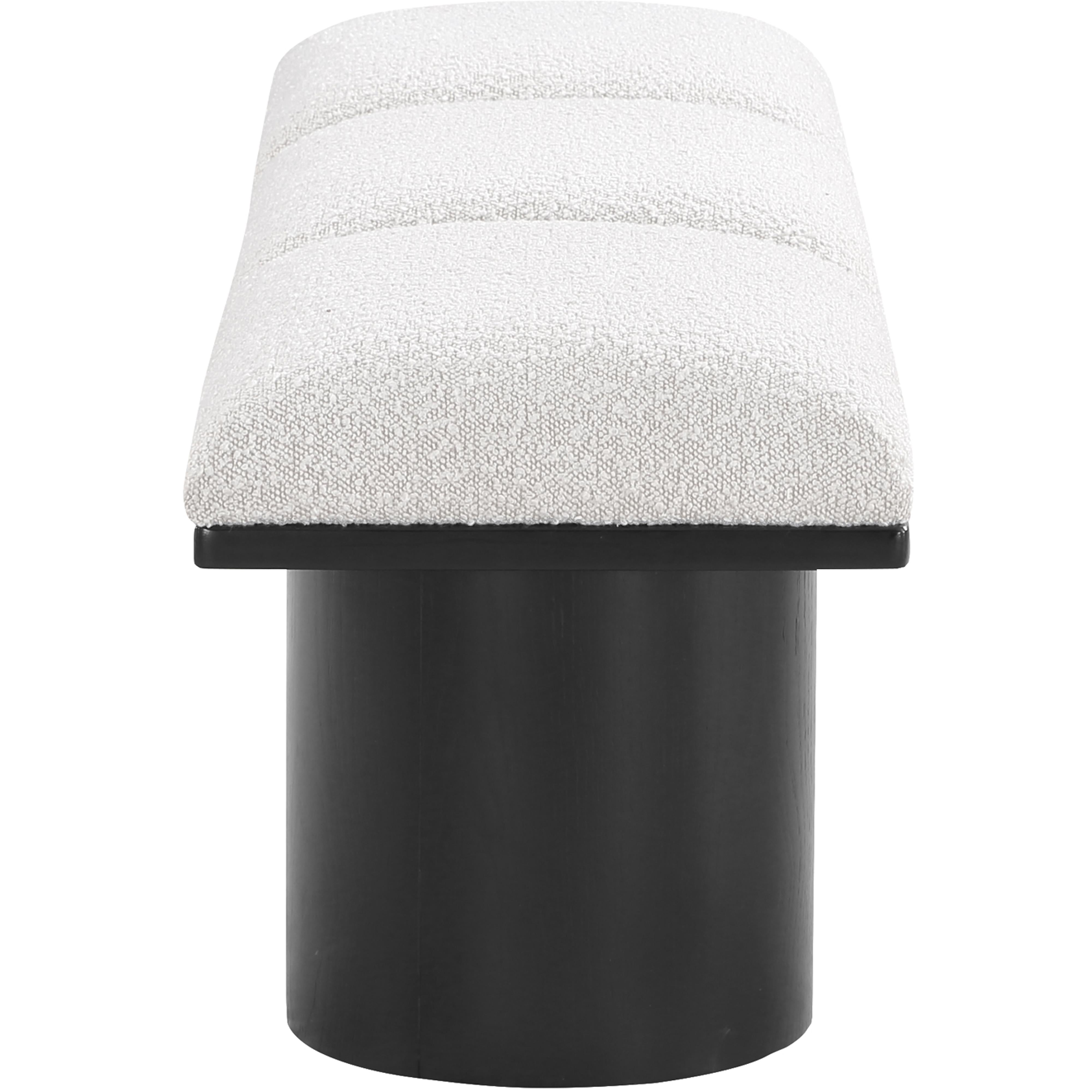 Meridian Pavilion Cream Boucle Fabric Bench