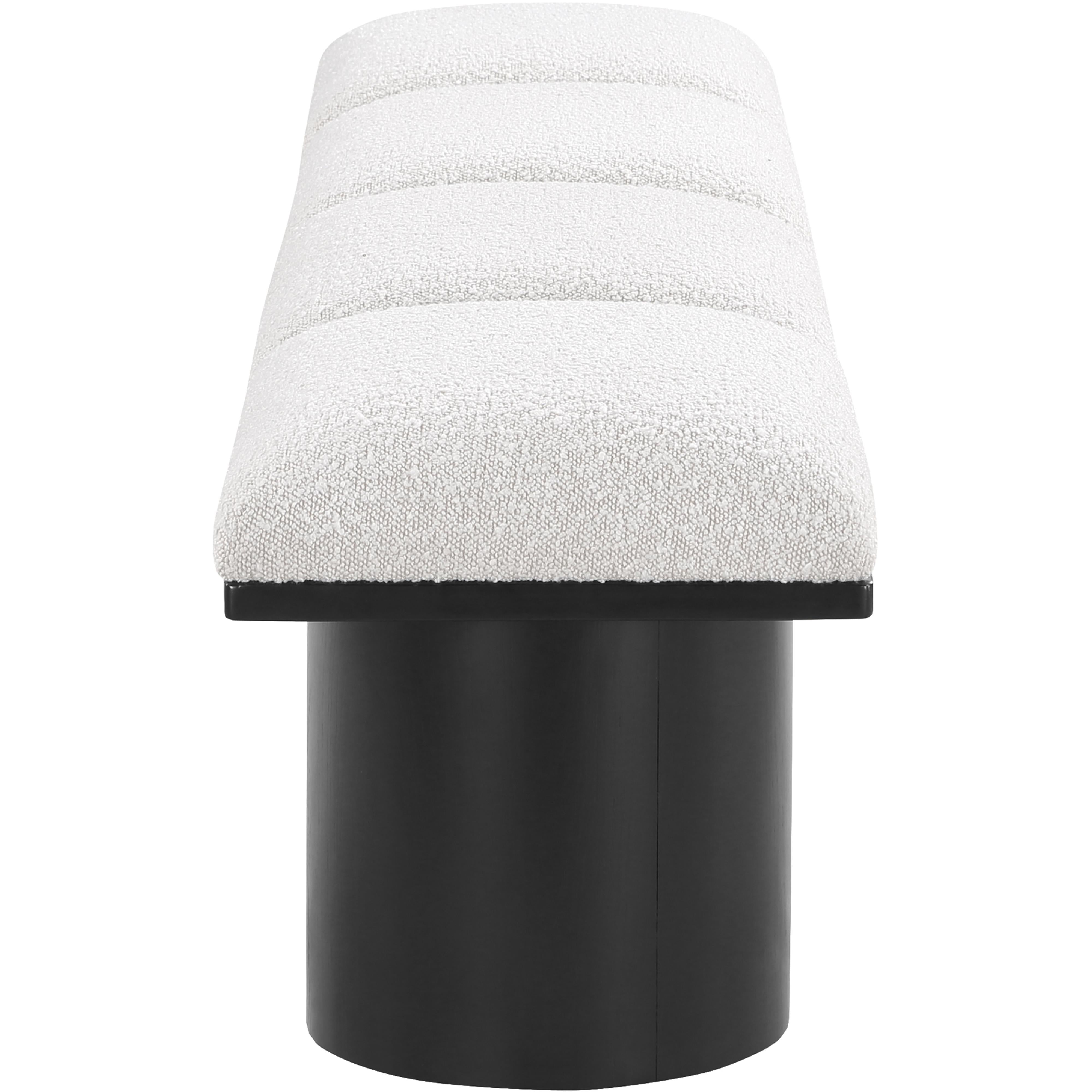 Meridian Pavilion Cream Boucle Fabric Bench