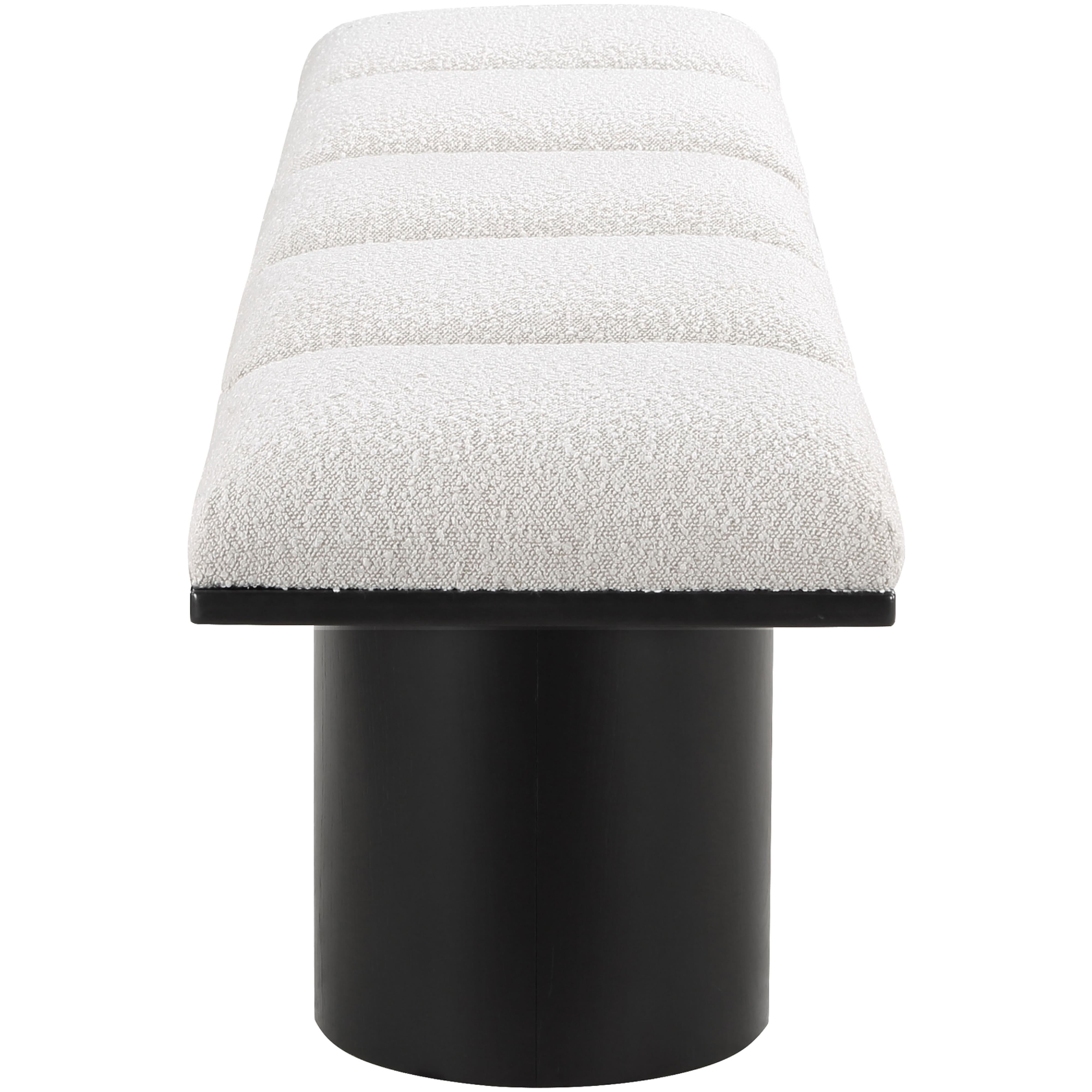 Meridian Pavilion Cream Boucle Fabric Bench