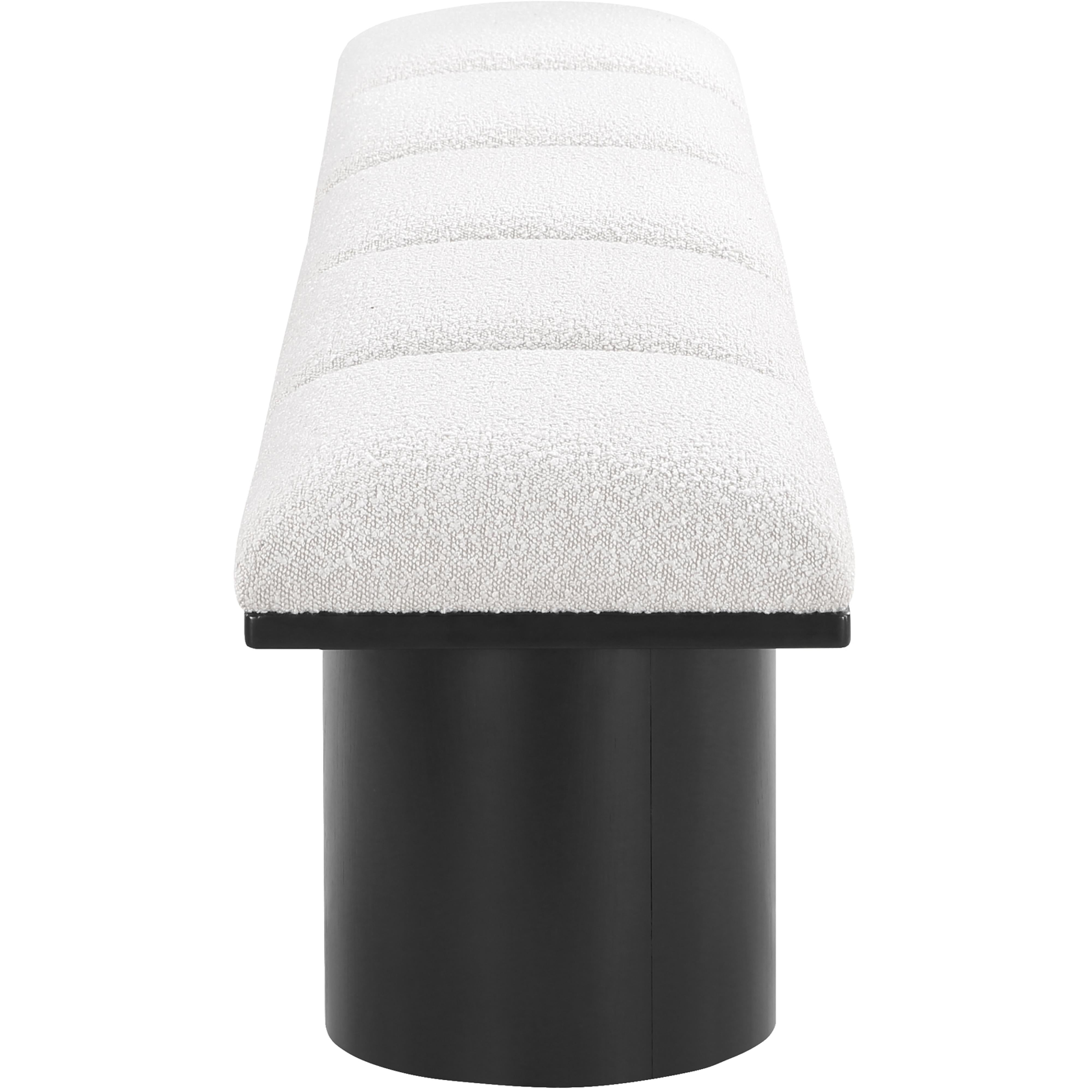 Meridian Pavilion Cream Boucle Fabric Bench
