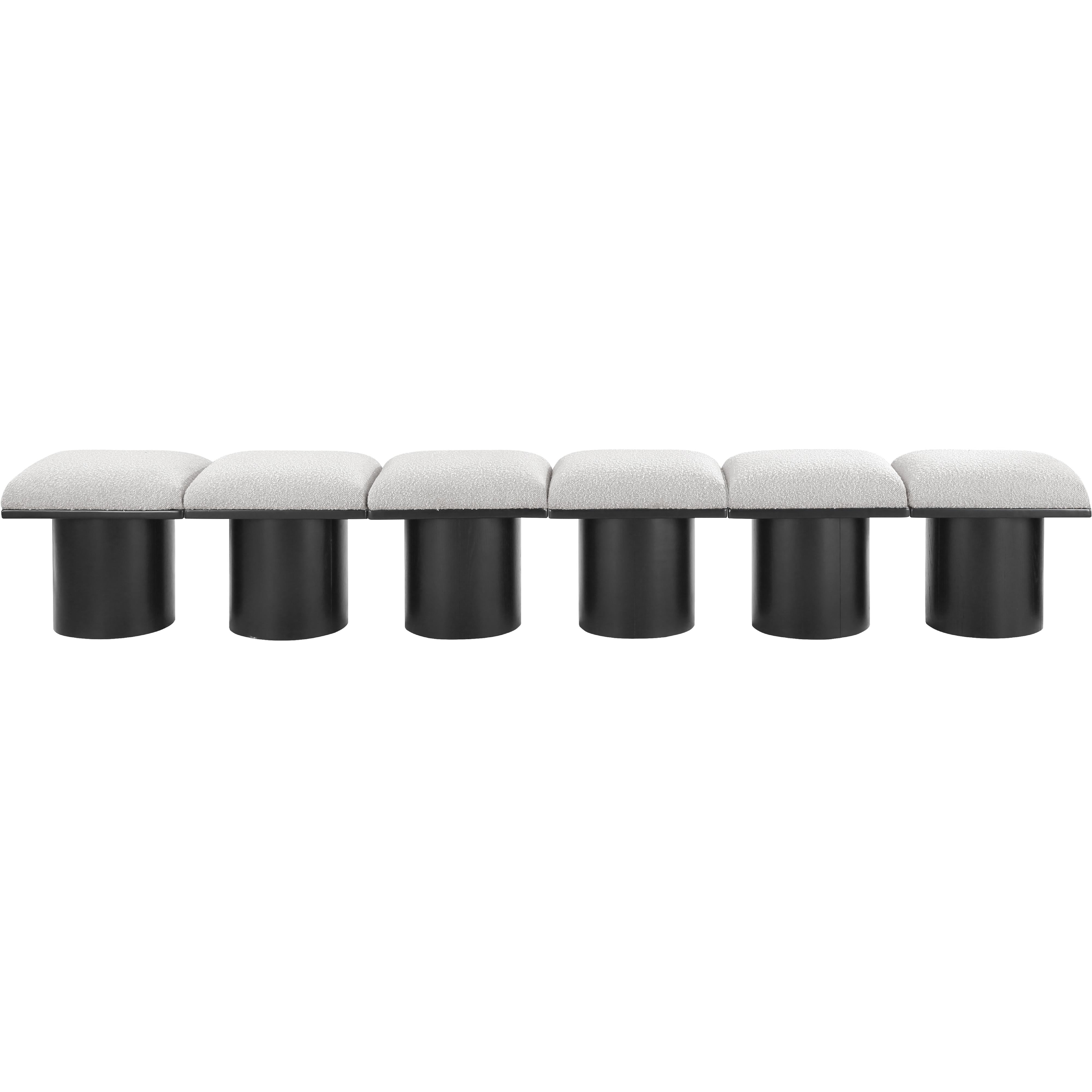 Meridian Pavilion Cream Boucle Fabric Bench
