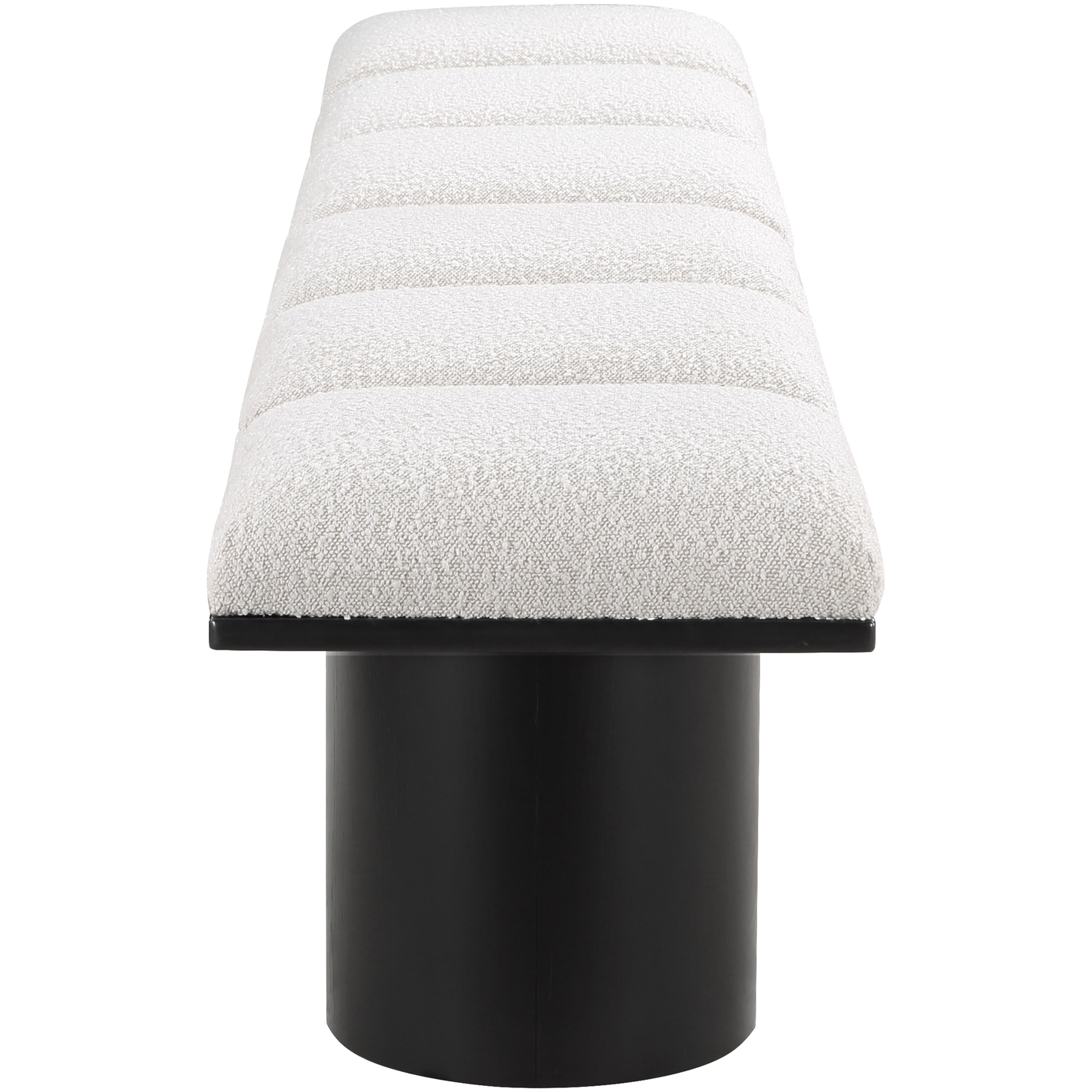 Meridian Pavilion Cream Boucle Fabric Bench