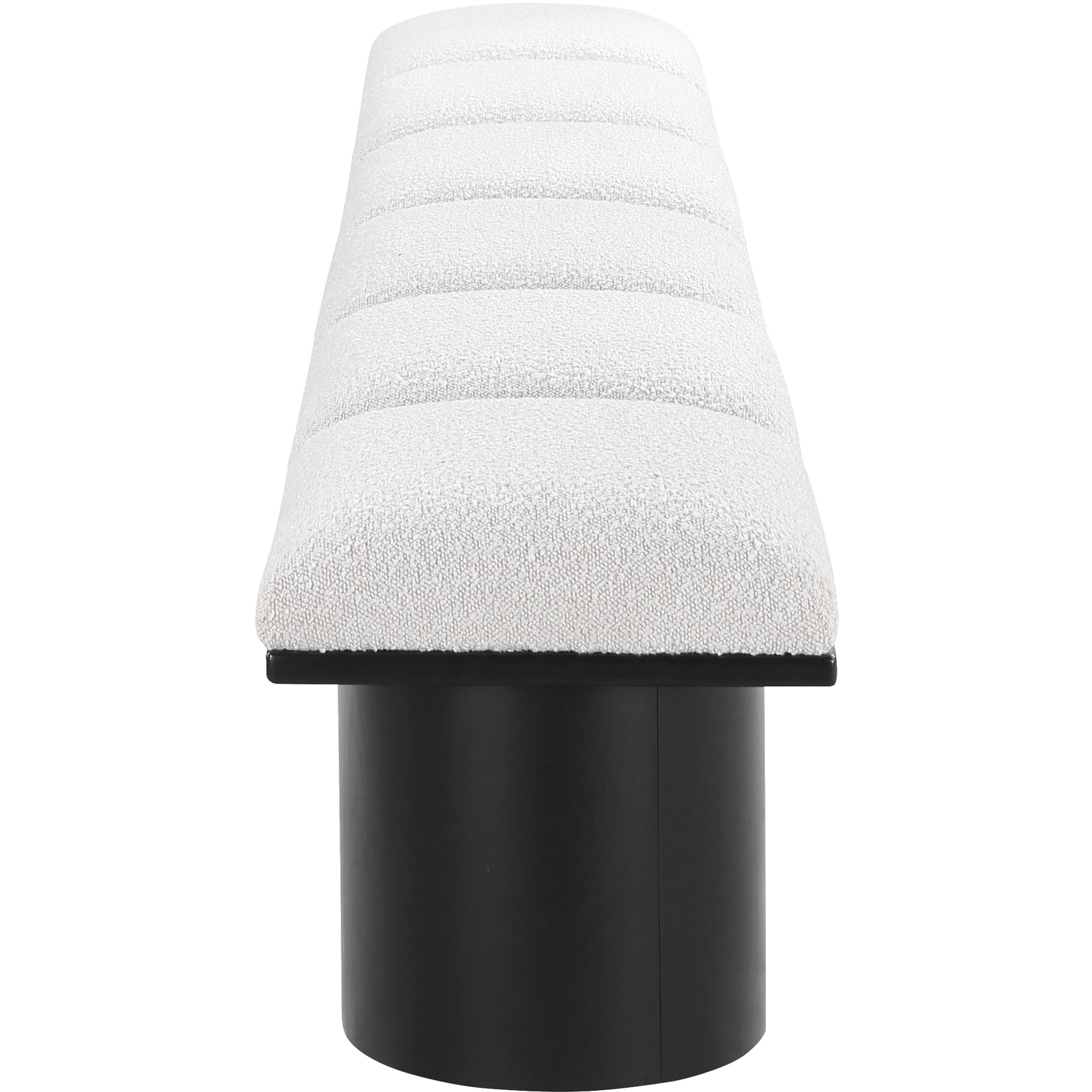 Meridian Pavilion Cream Boucle Fabric Bench