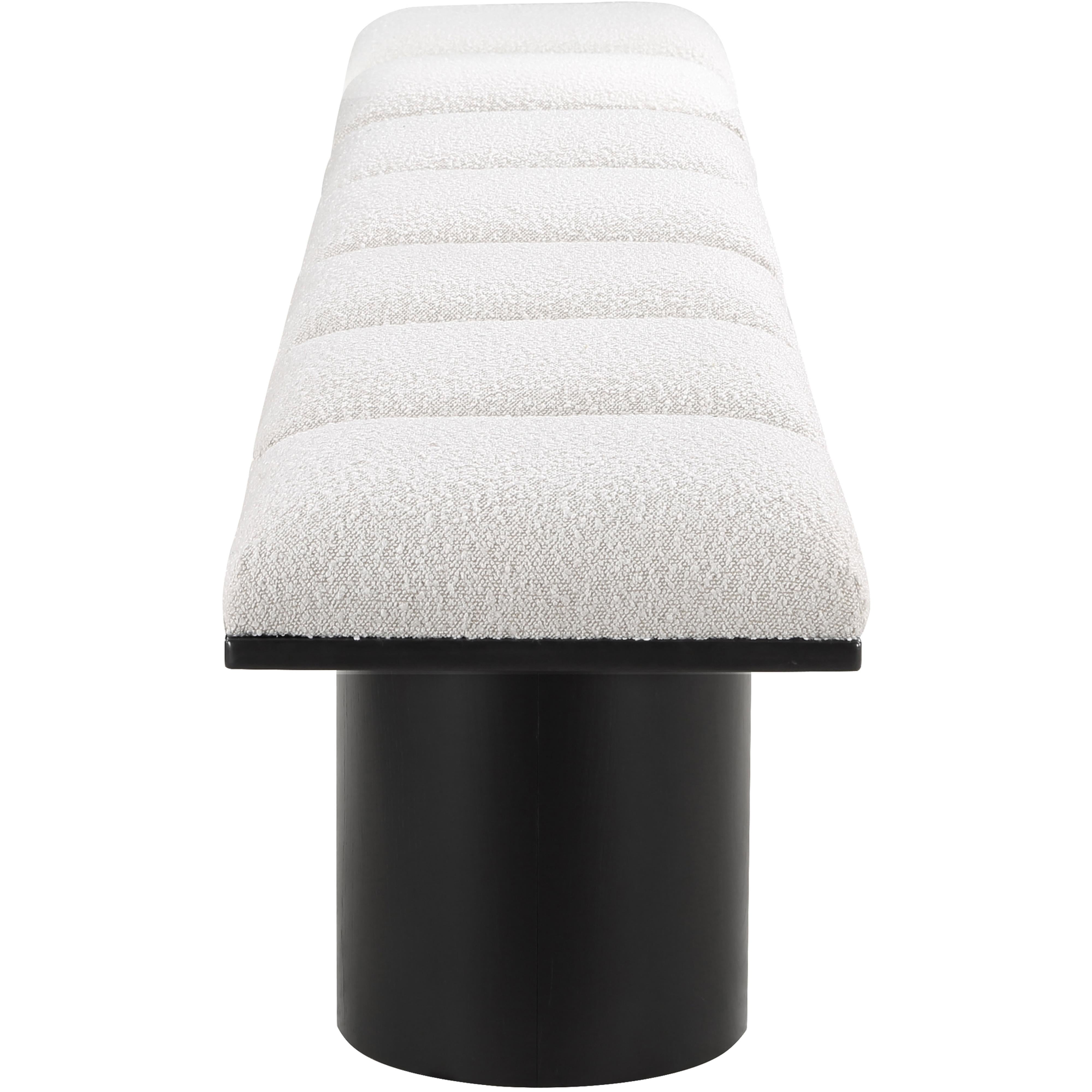 Meridian Pavilion Cream Boucle Fabric Bench