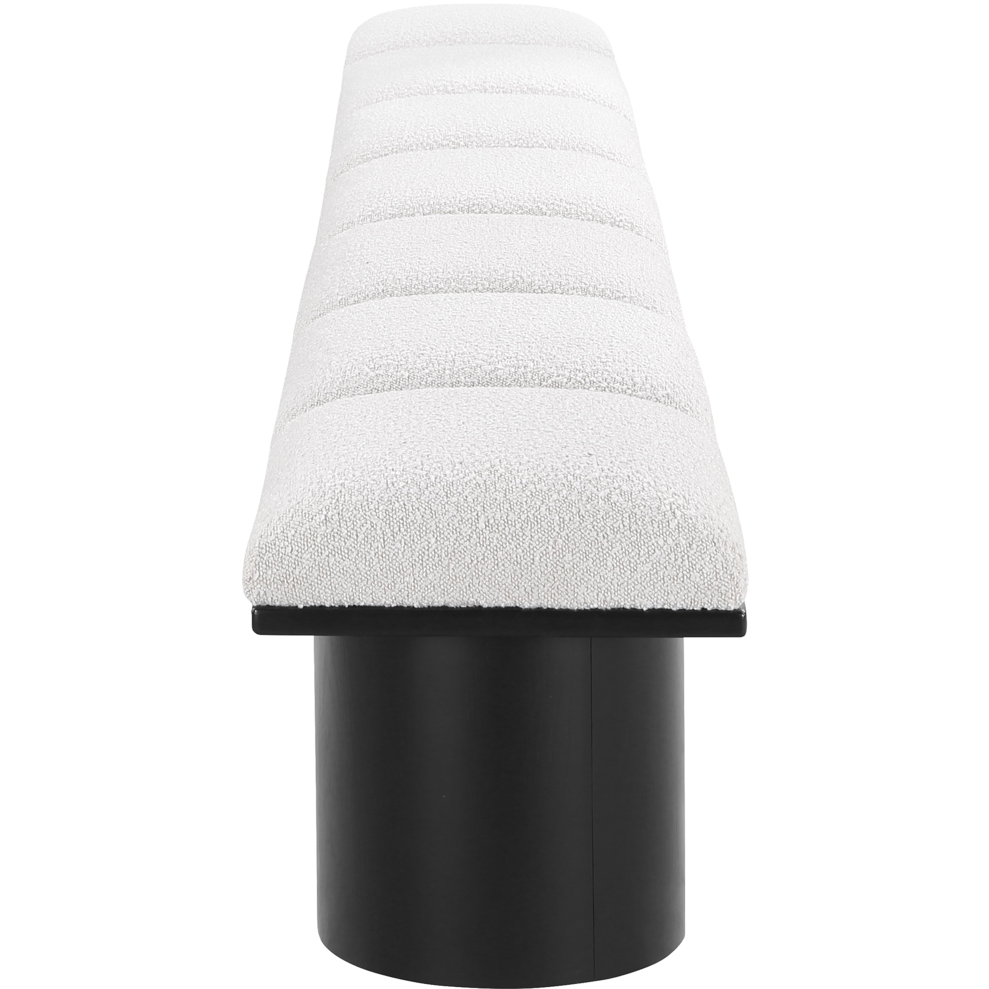 Meridian Pavilion Cream Boucle Fabric Bench