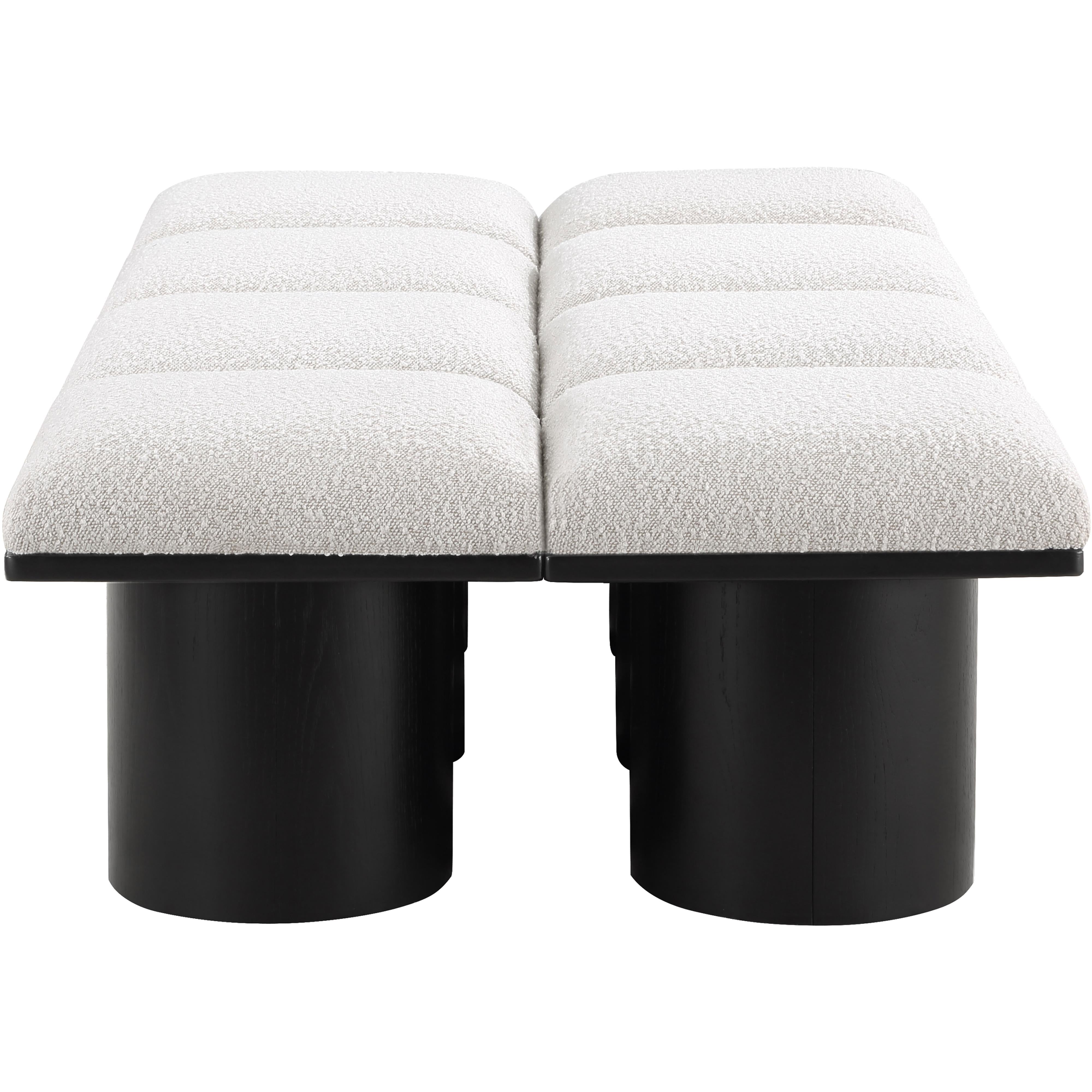 Meridian Pavilion Cream Boucle Fabric Bench