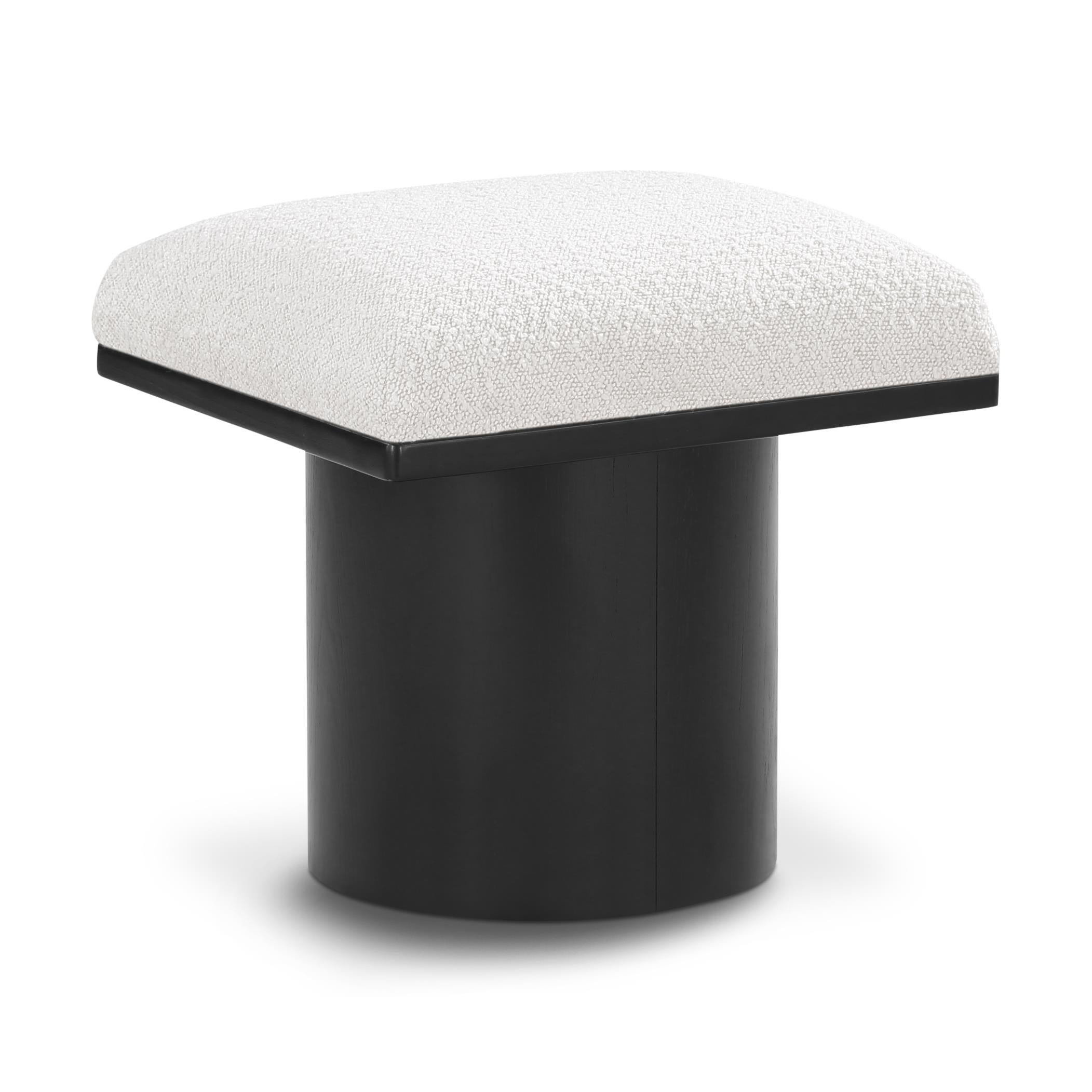 Meridian Pavilion Cream Boucle Fabric Bench/Stool