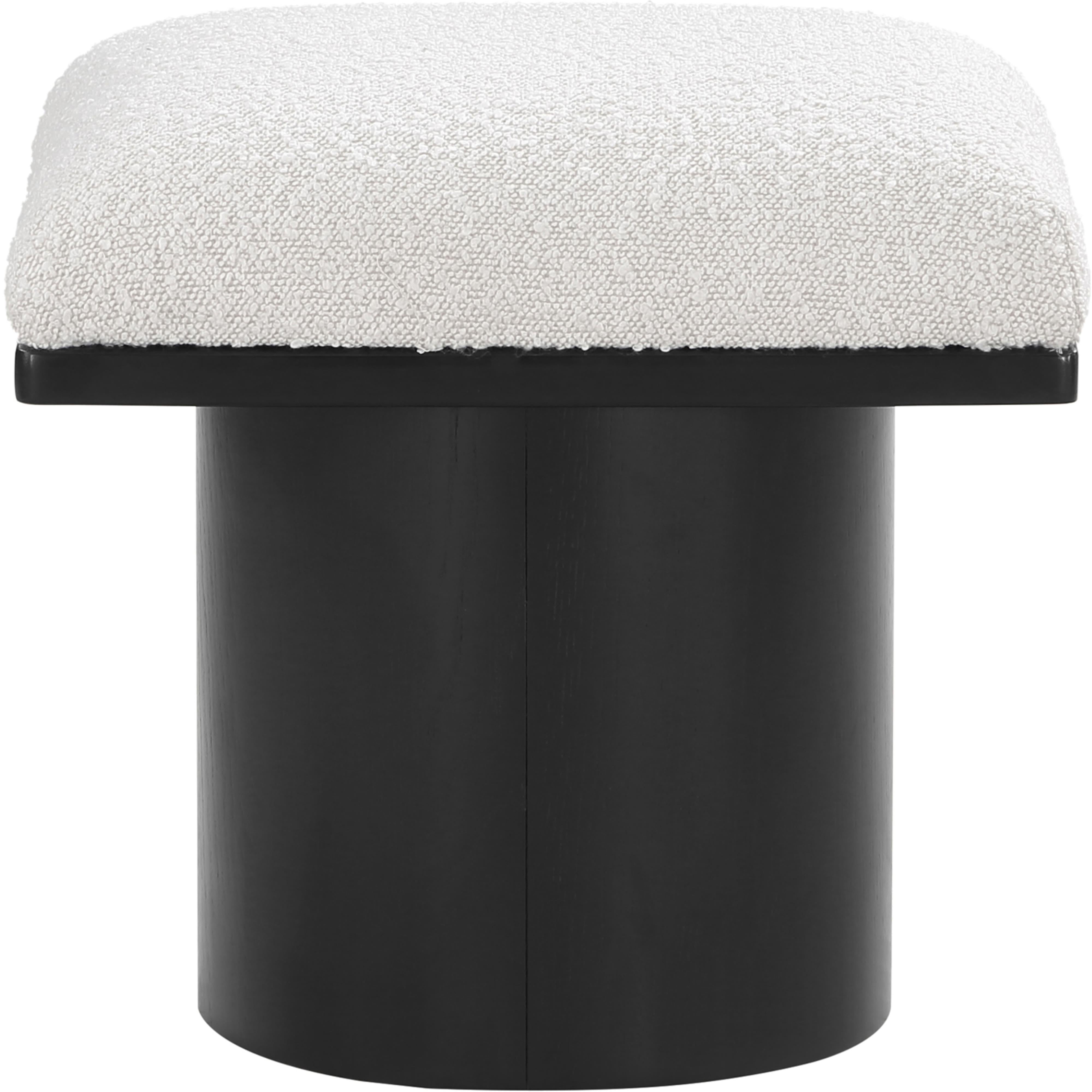 Meridian Pavilion Cream Boucle Fabric Bench/Stool