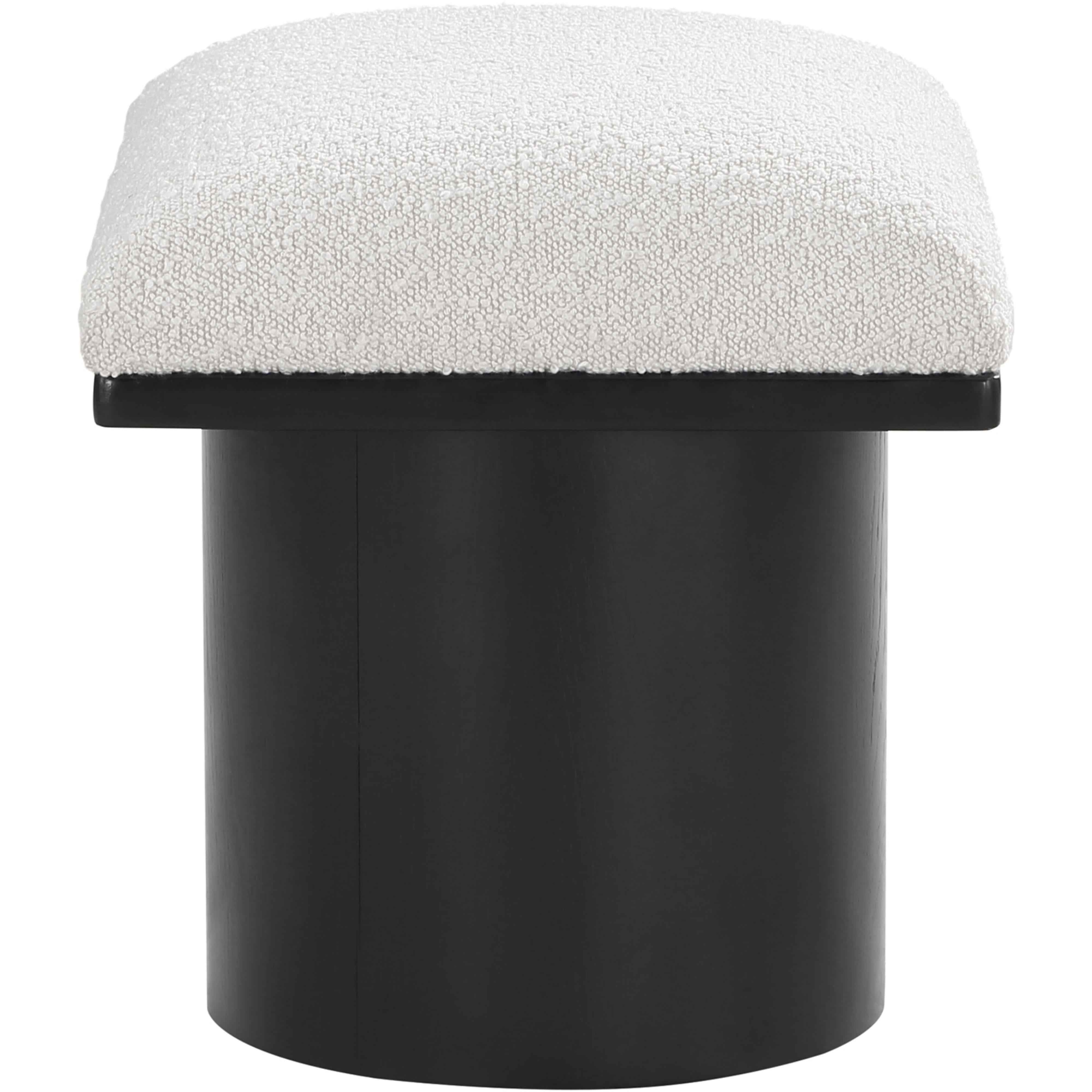 Meridian Pavilion Cream Boucle Fabric Bench/Stool