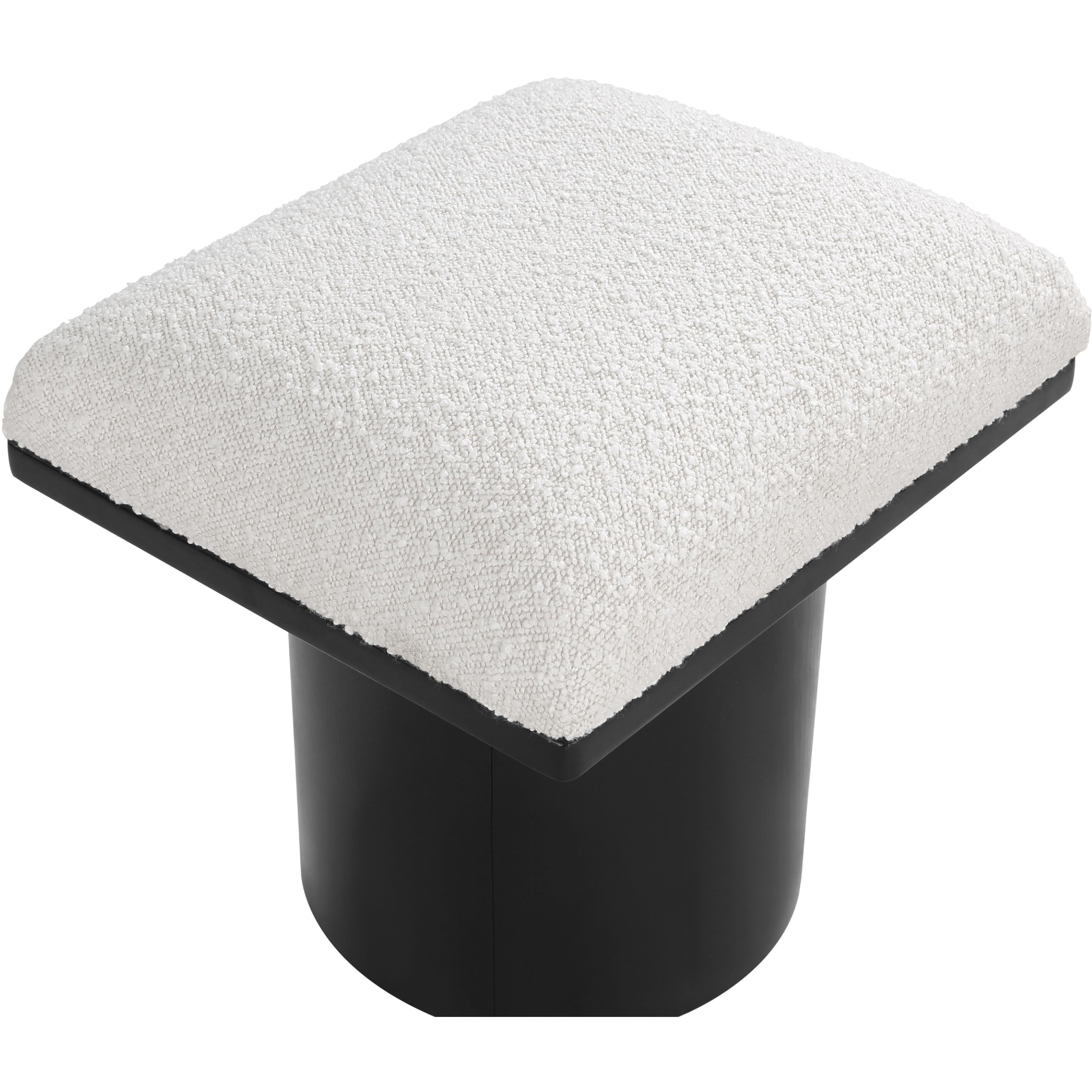 Meridian Pavilion Cream Boucle Fabric Bench/Stool