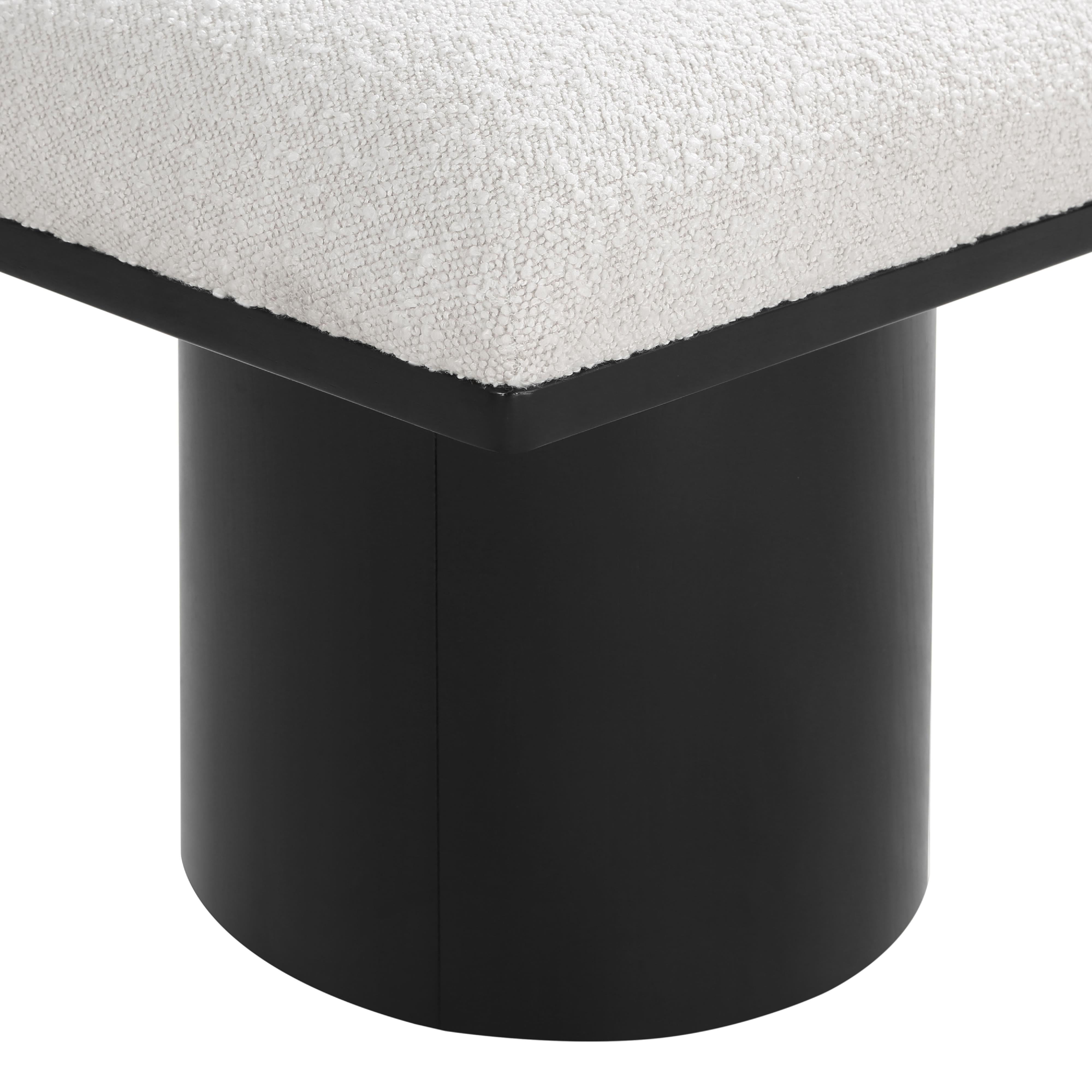 Meridian Pavilion Cream Boucle Fabric Bench/Stool