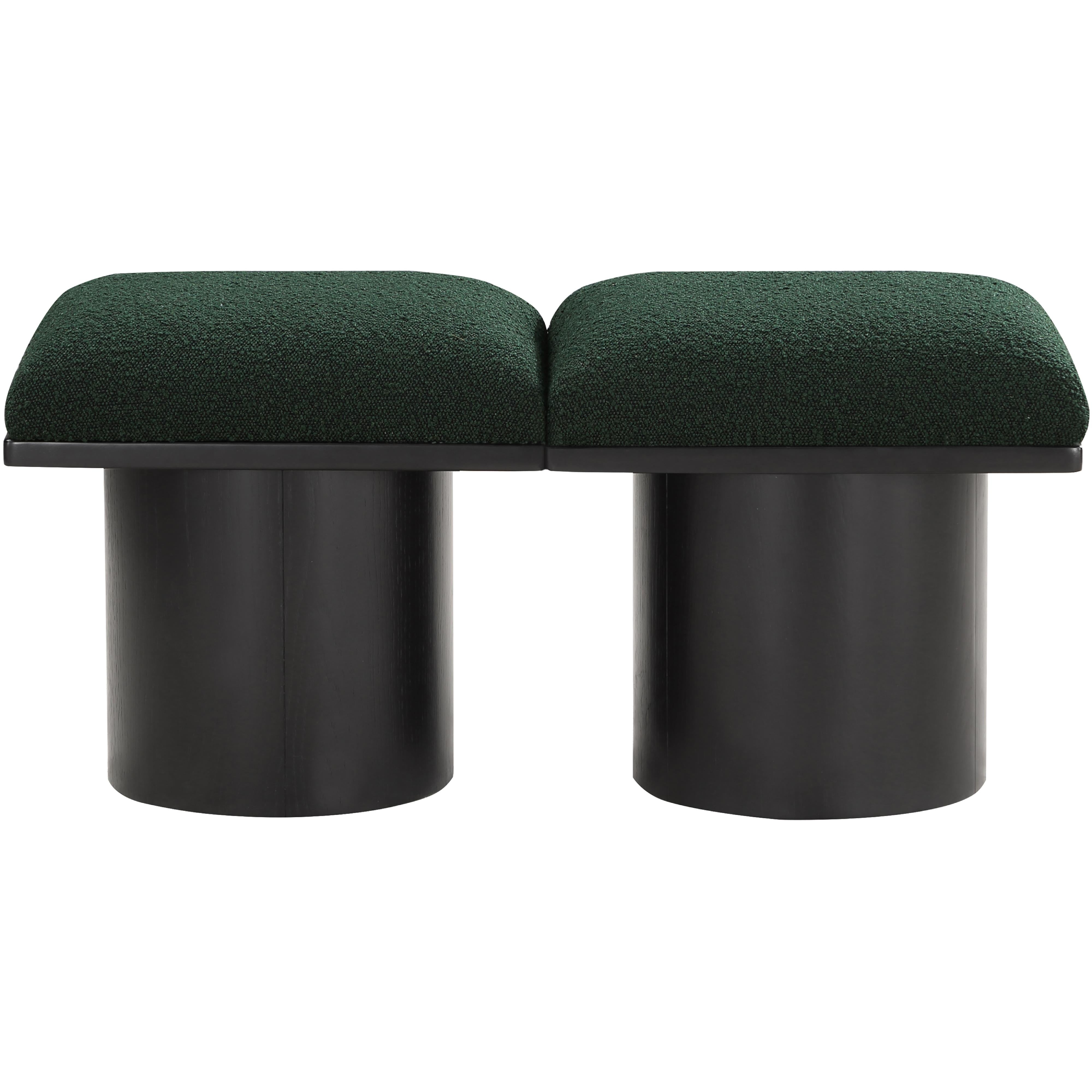 Meridian Pavilion Green Boucle Fabric Bench