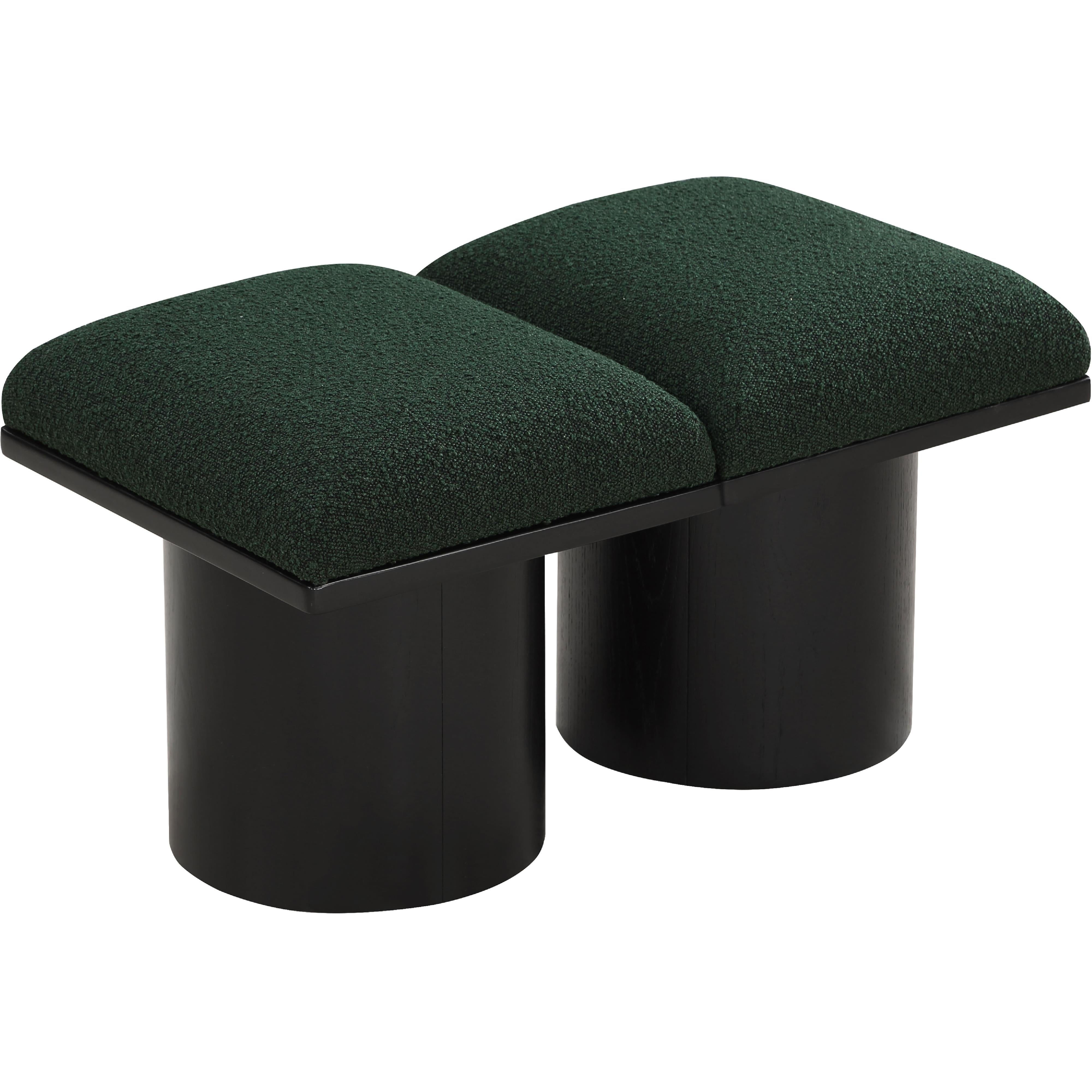 Meridian Pavilion Green Boucle Fabric Bench