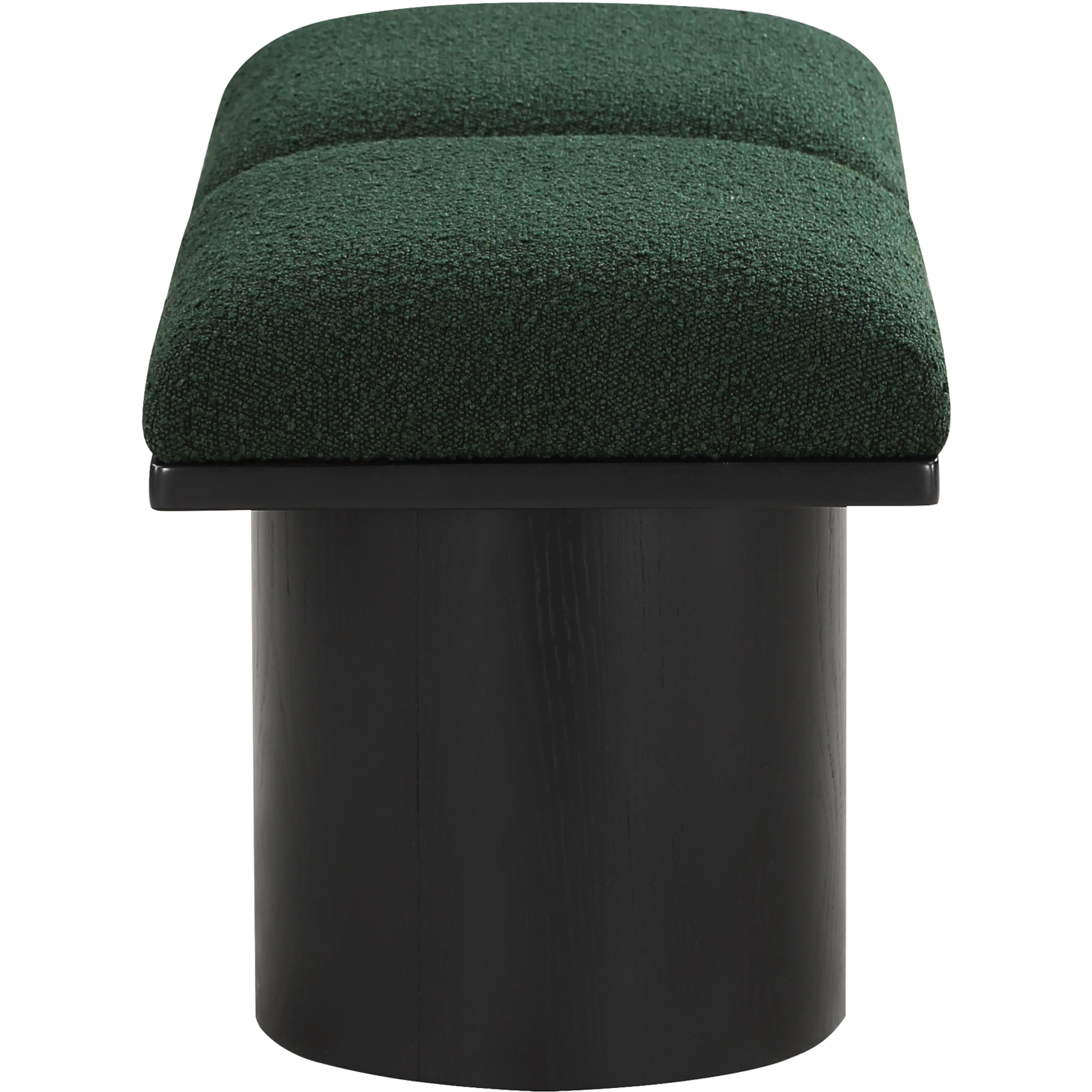 Meridian Pavilion Green Boucle Fabric Bench