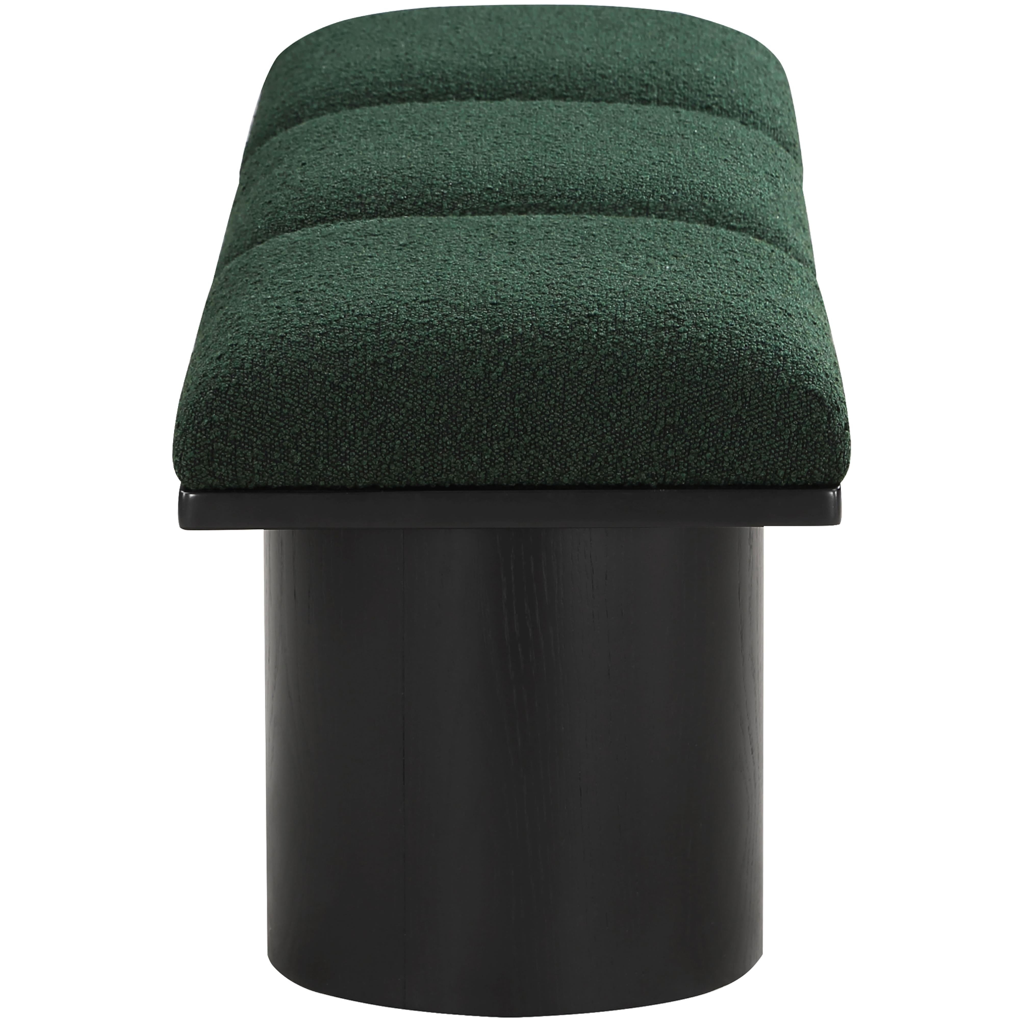 Meridian Pavilion Green Boucle Fabric Bench