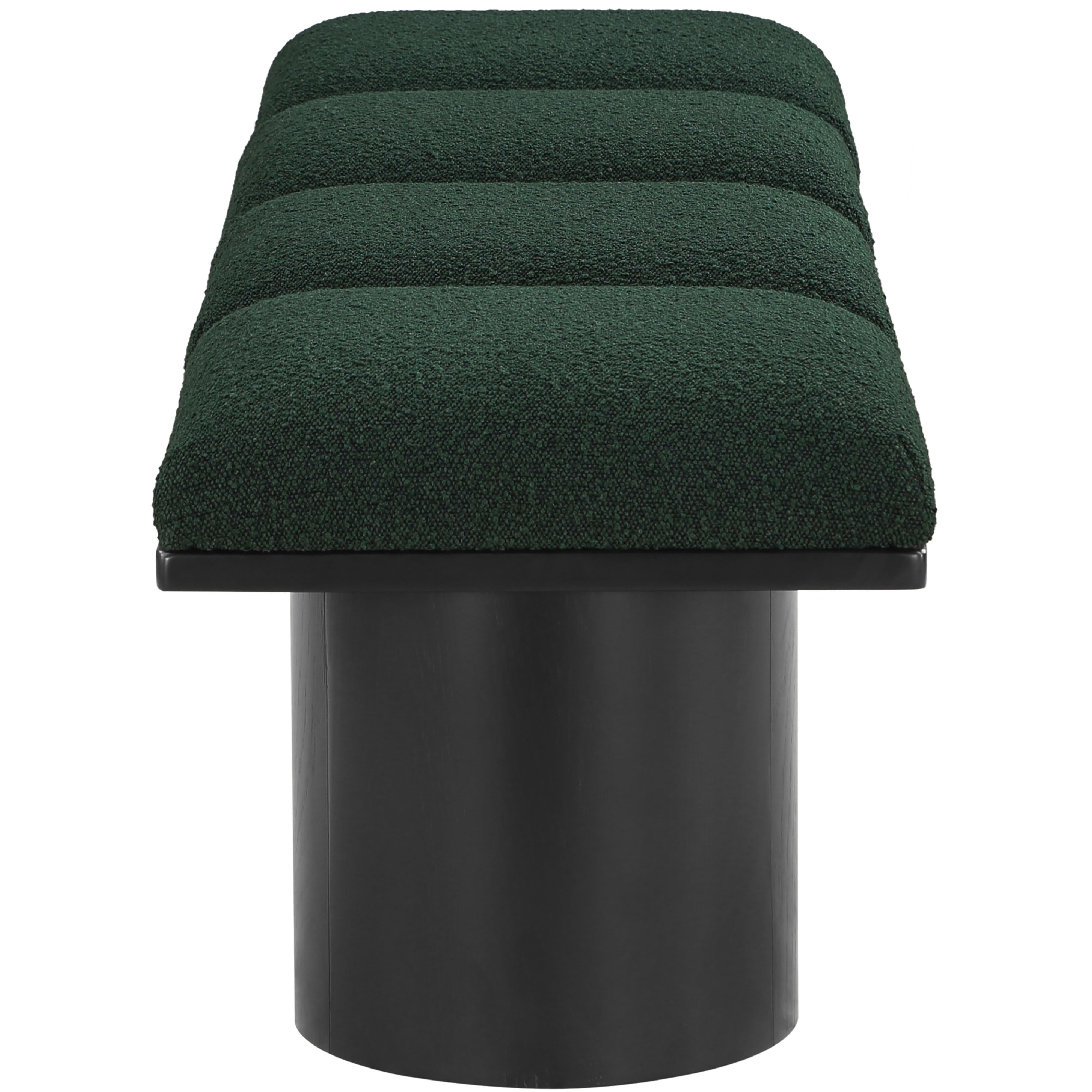 Meridian Pavilion Green Boucle Fabric Bench