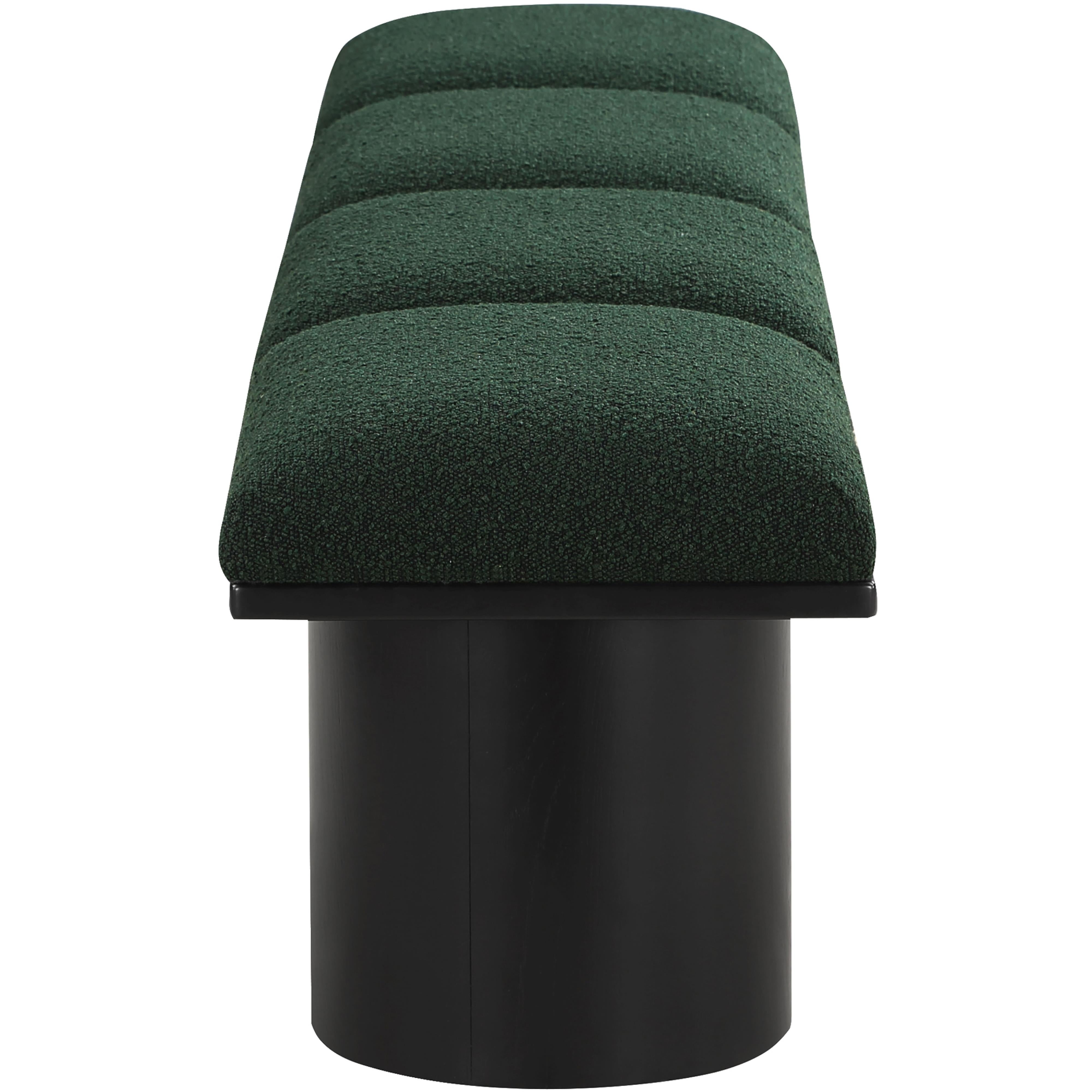 Meridian Pavilion Green Boucle Fabric Bench