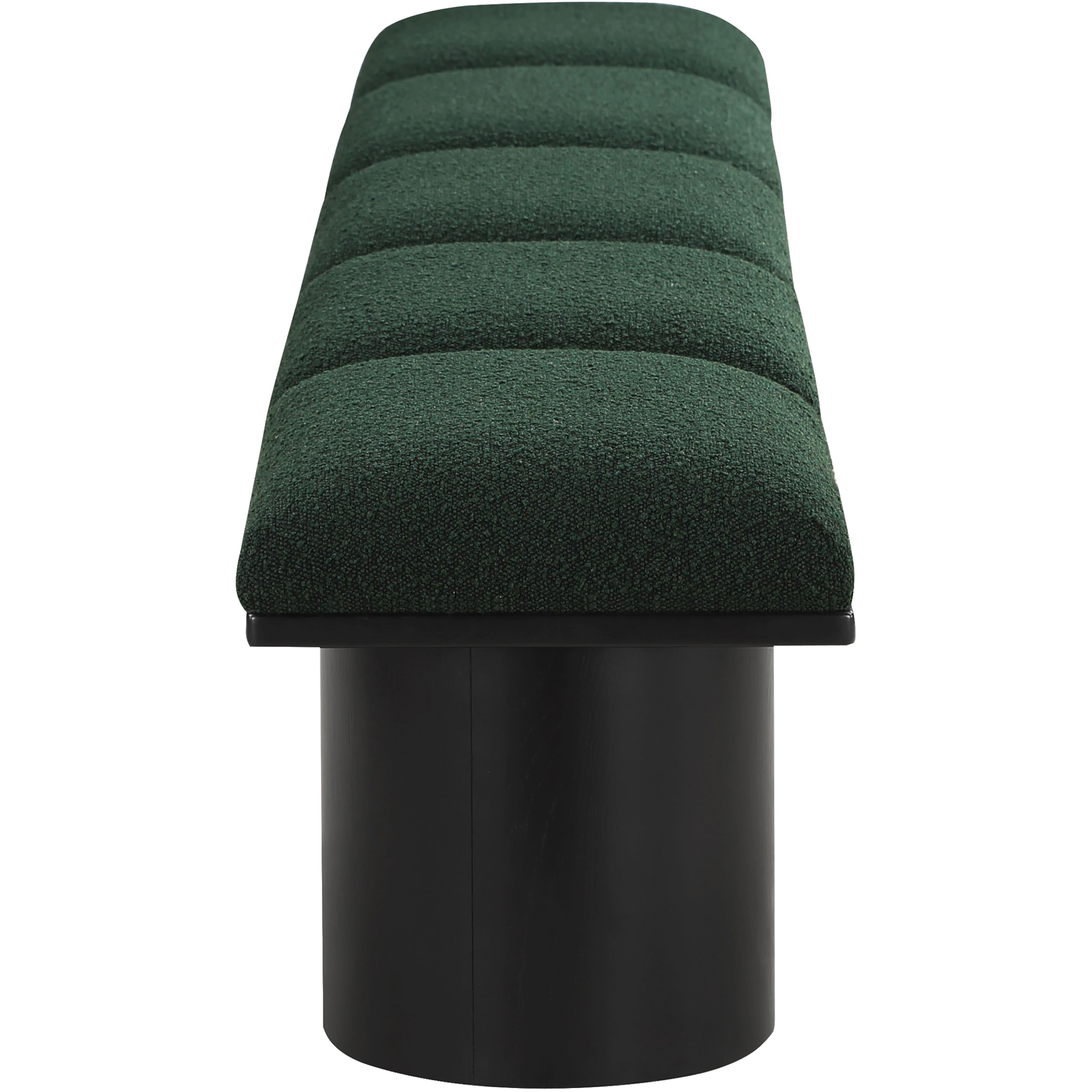 Meridian Pavilion Green Boucle Fabric Bench