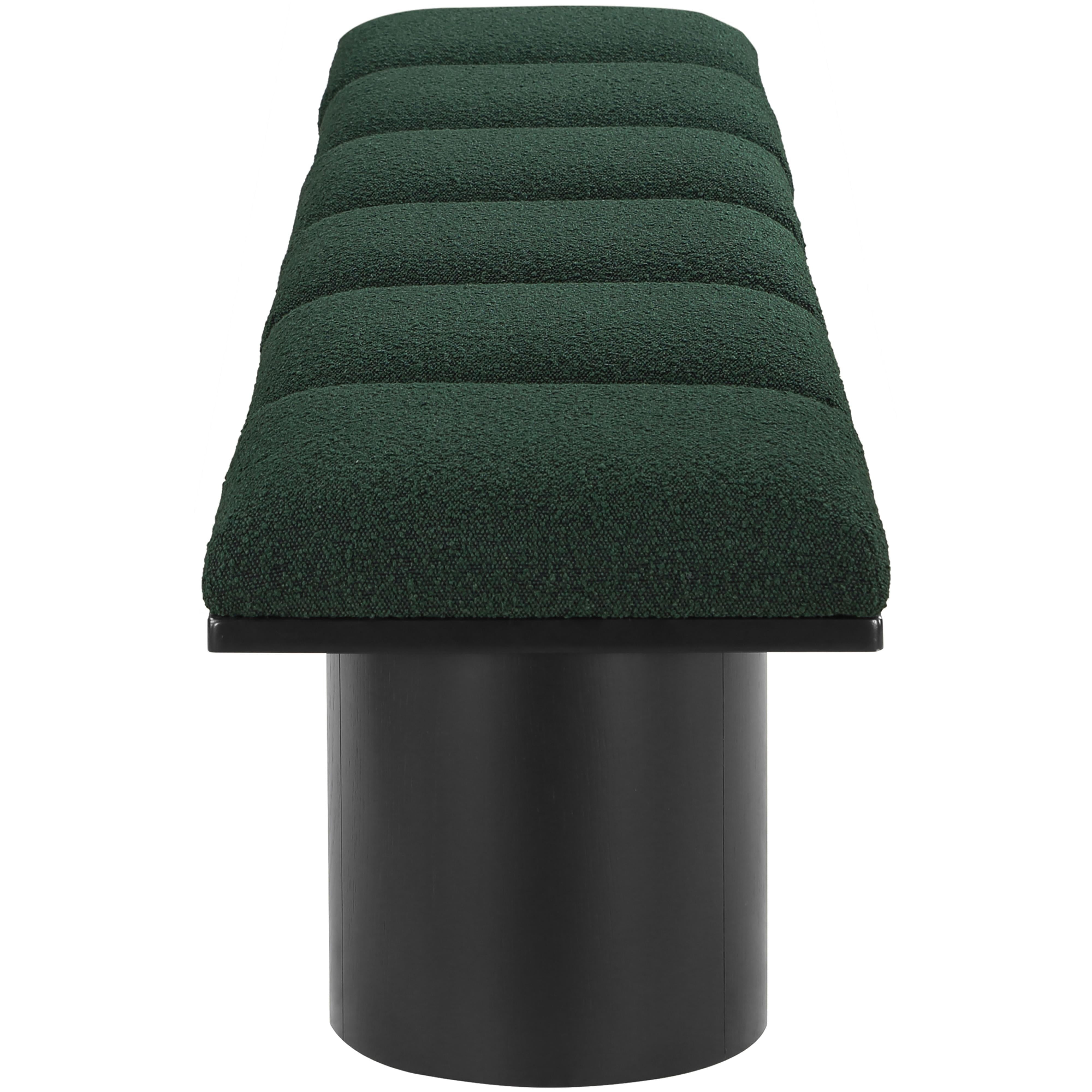 Meridian Pavilion Green Boucle Fabric Bench