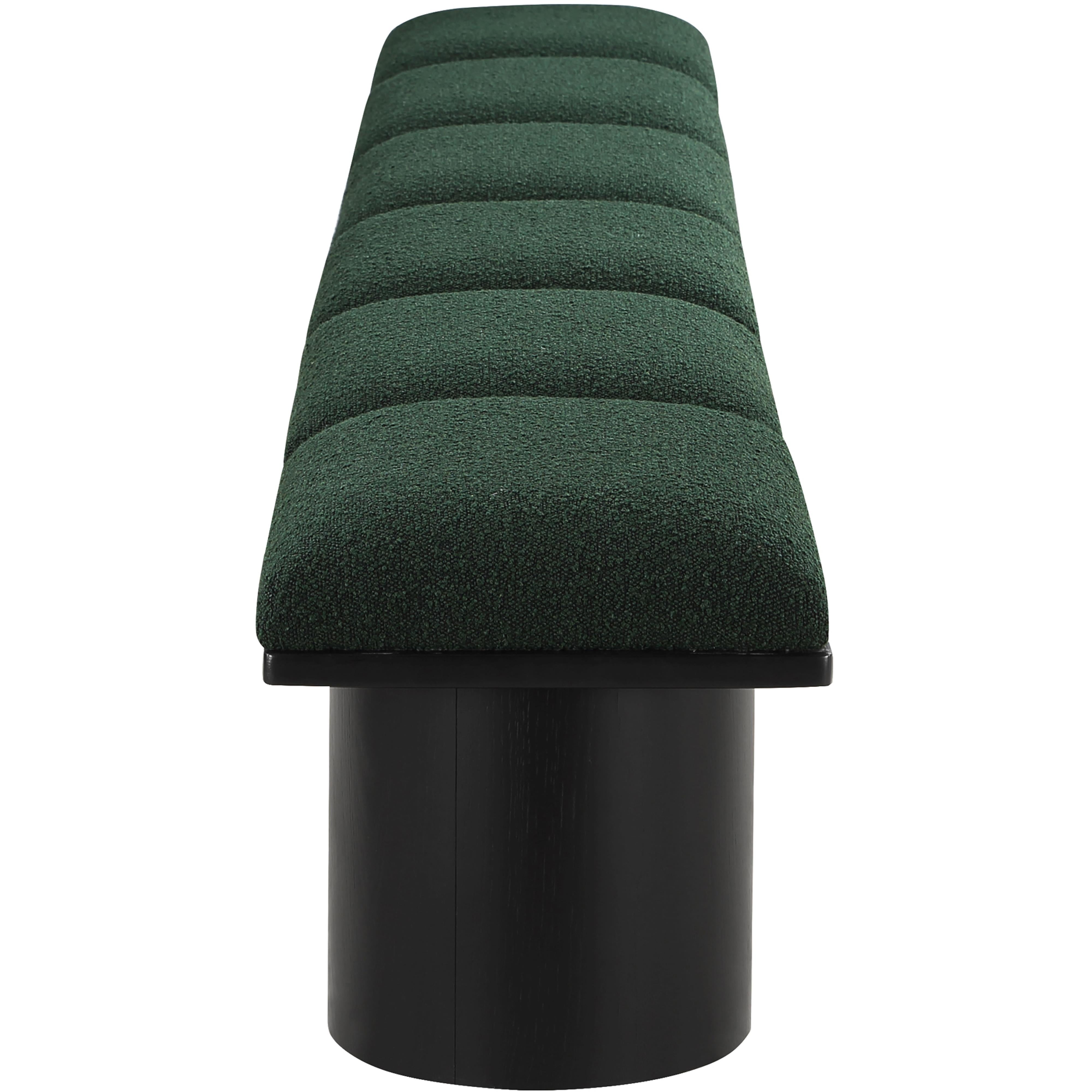 Meridian Pavilion Green Boucle Fabric Bench