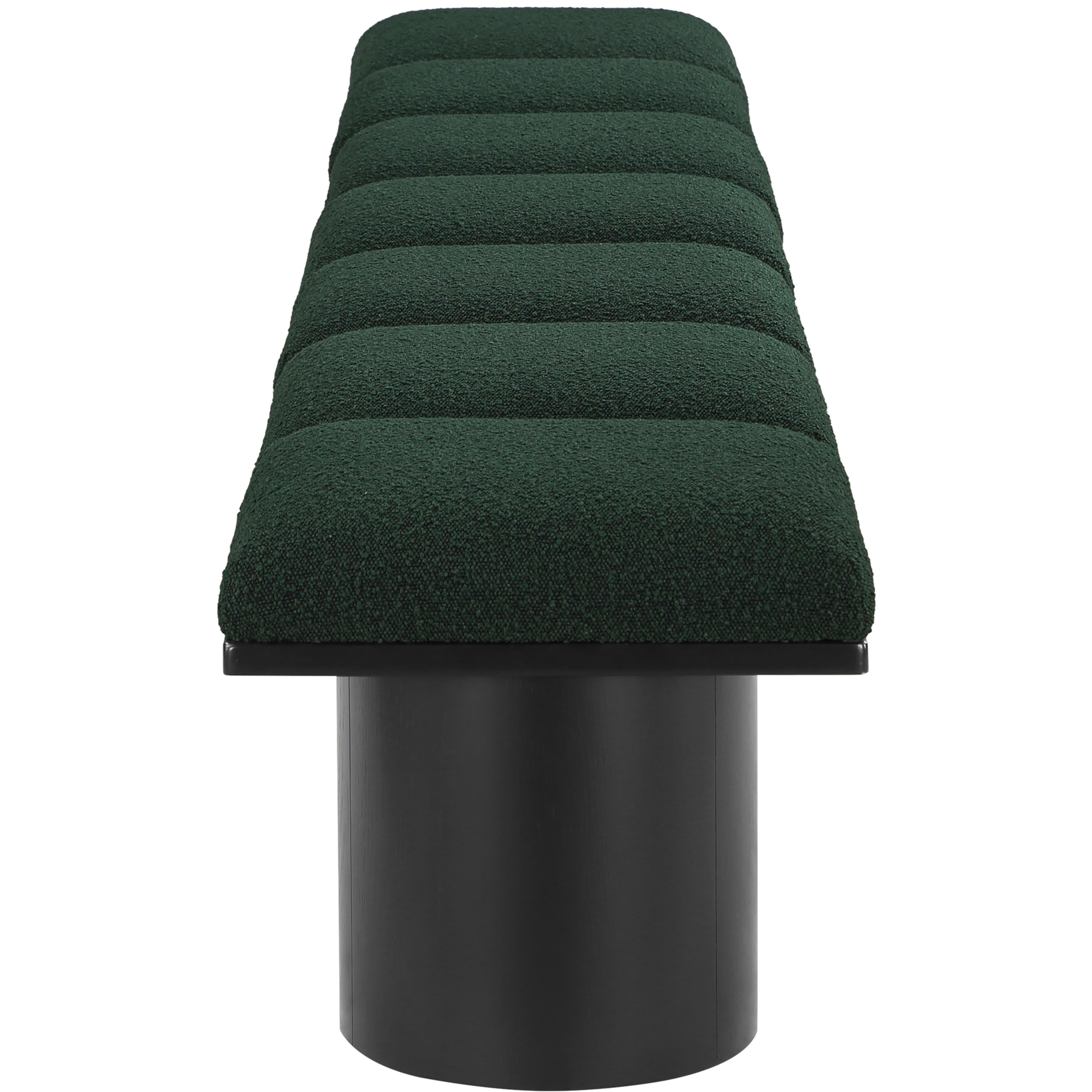 Meridian Pavilion Green Boucle Fabric Bench