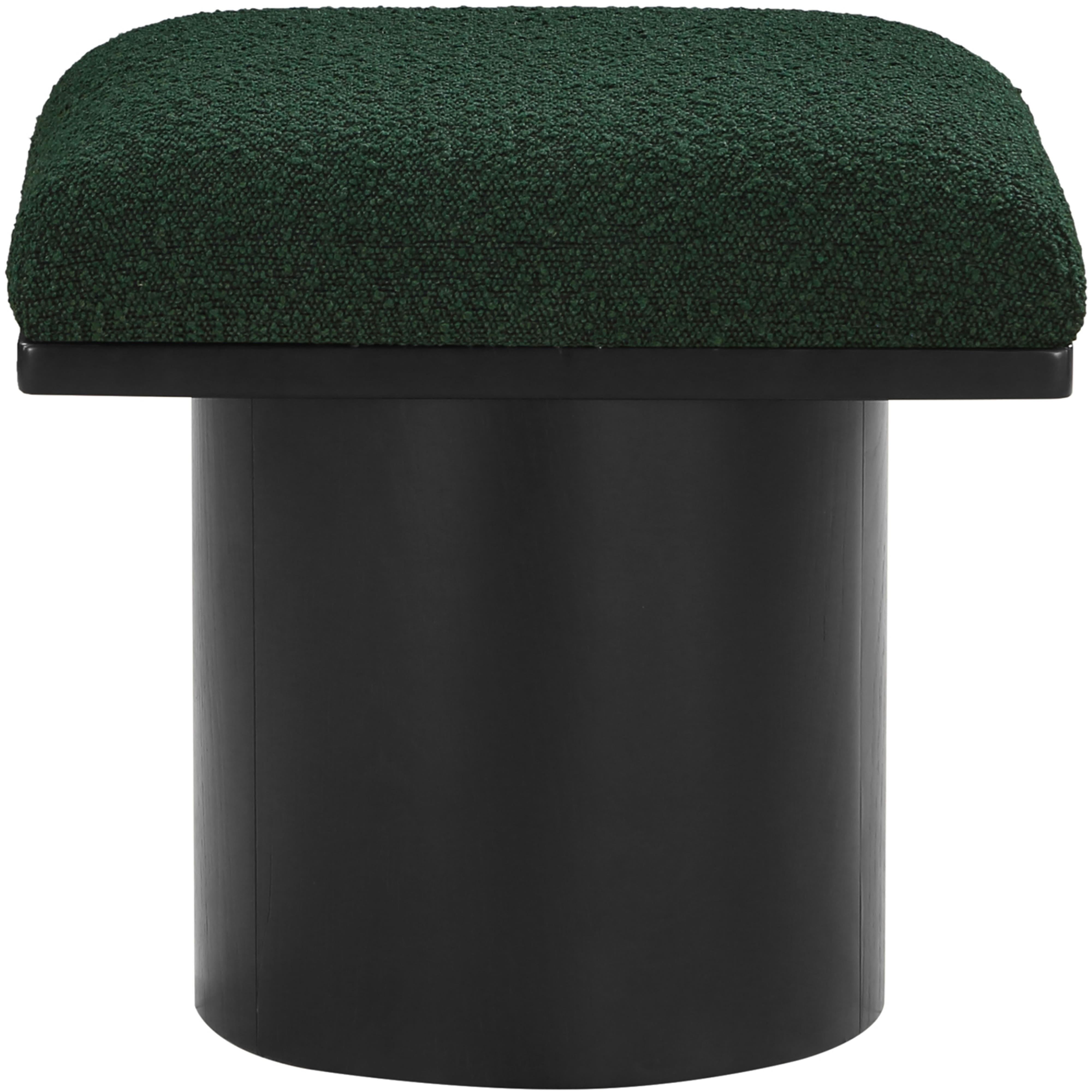 Meridian Pavilion Green Boucle Fabric Bench/Stool