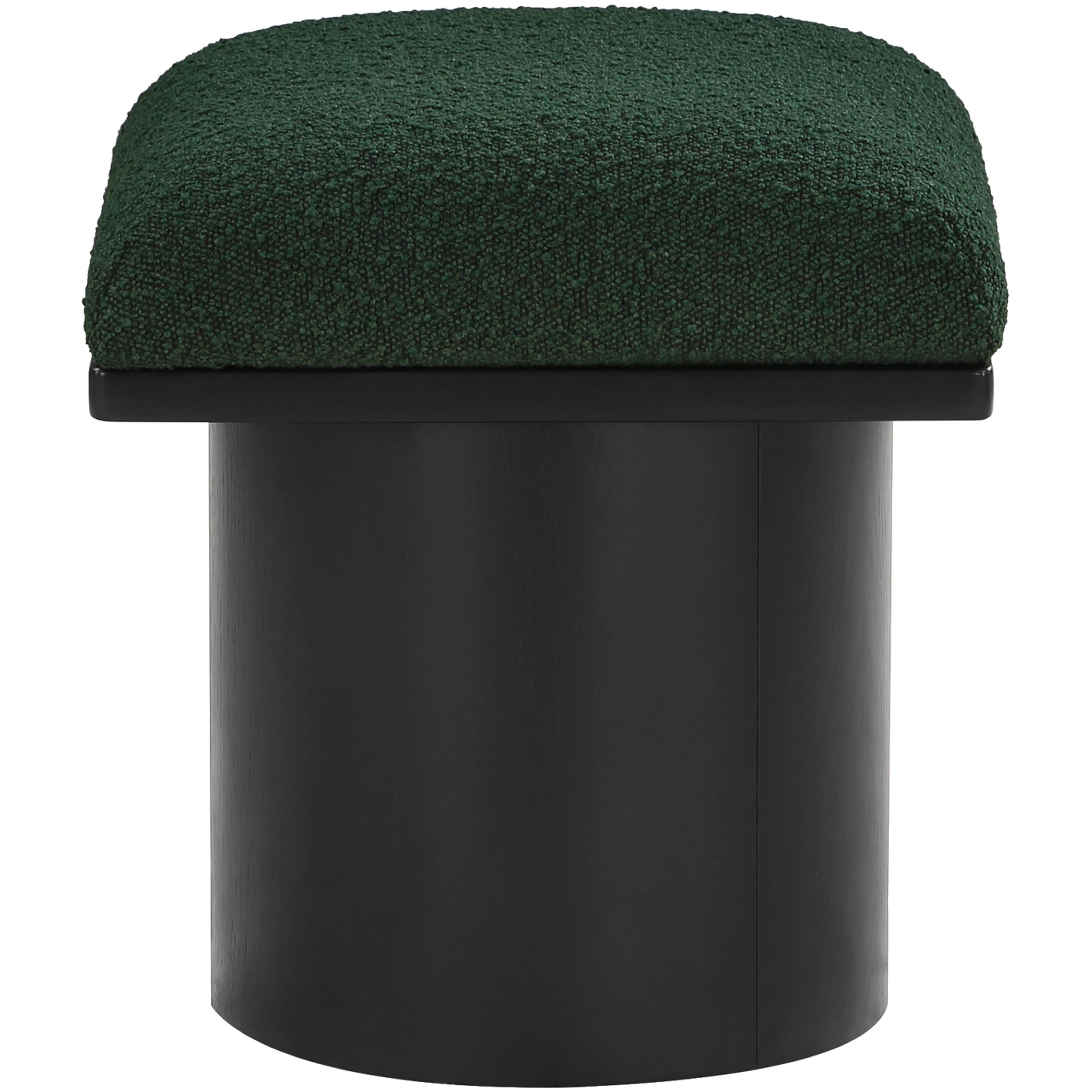 Meridian Pavilion Green Boucle Fabric Bench/Stool