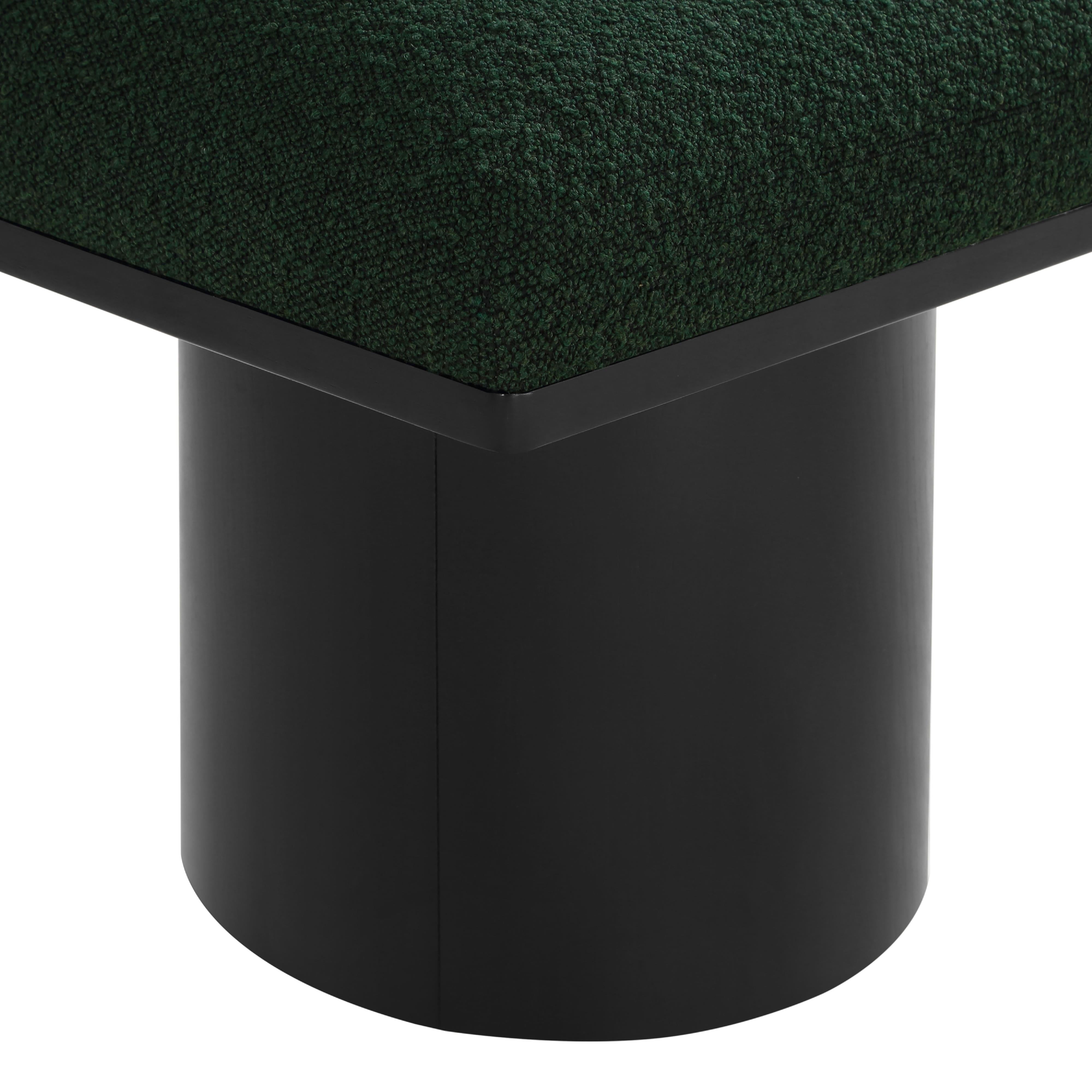 Meridian Pavilion Green Boucle Fabric Bench/Stool