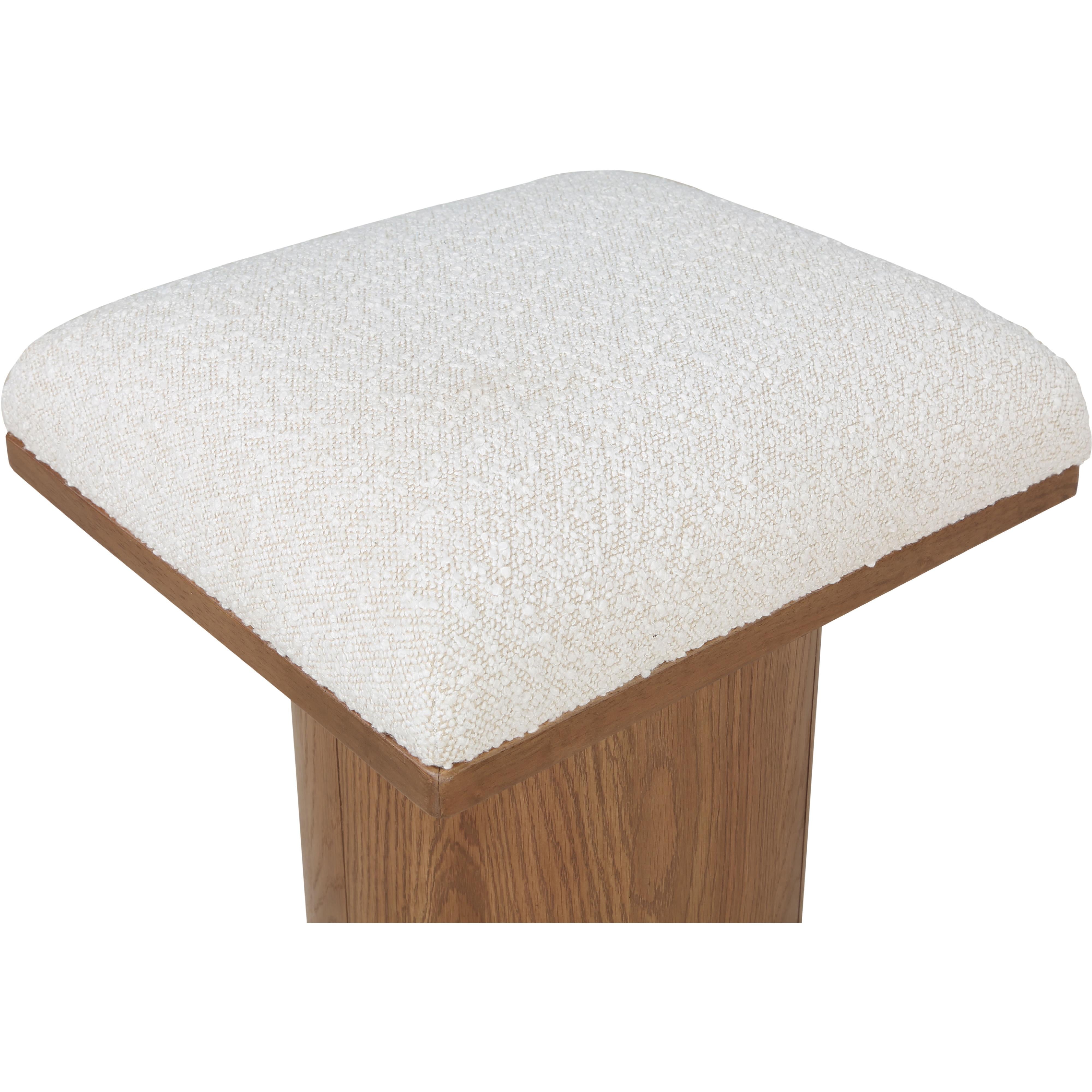Meridian Pavilion Cream Boucle Fabric Bench/Stool