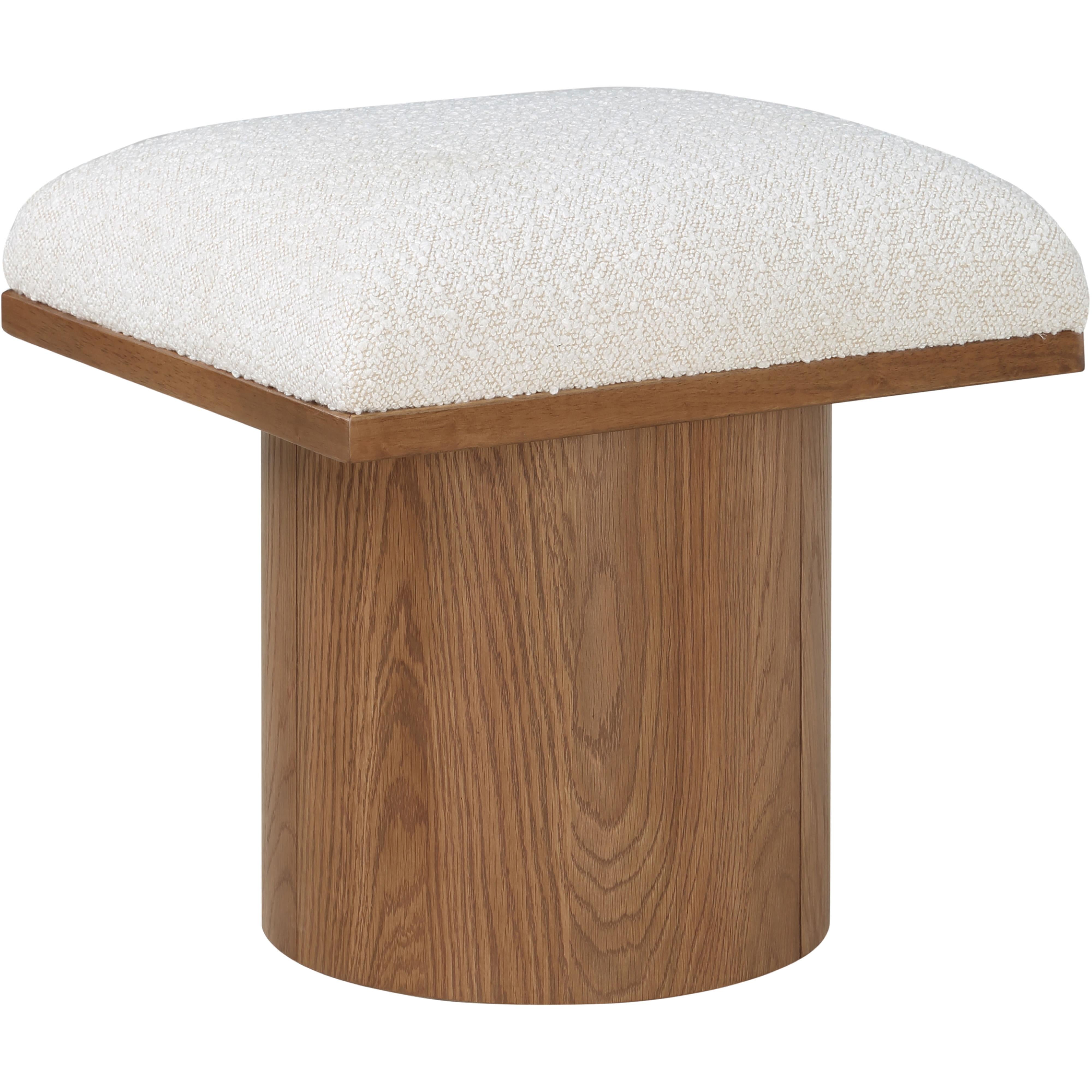 Meridian Pavilion Cream Boucle Fabric Bench/Stool