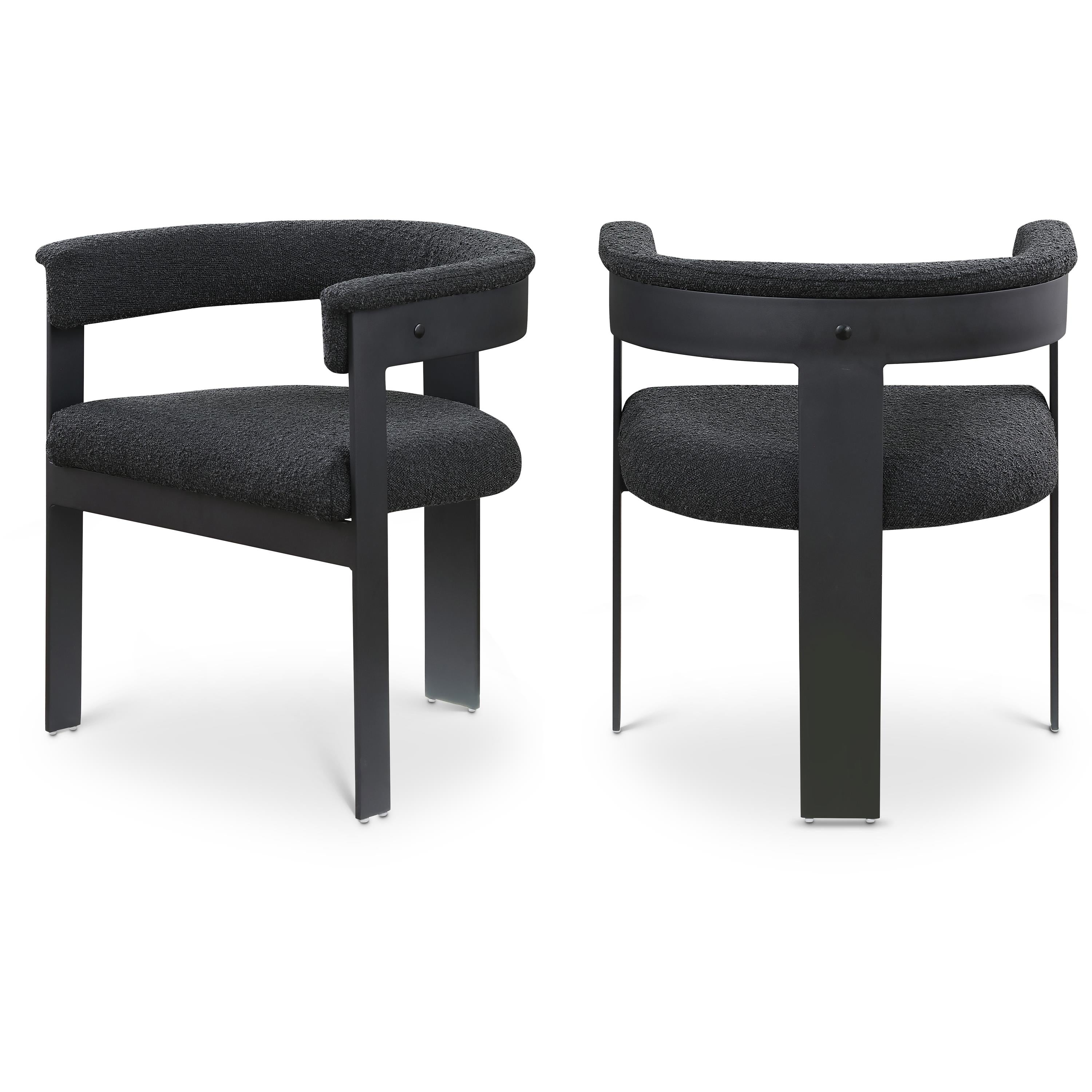 Meridian Romeo Black Boucle Fabric Dining Chair