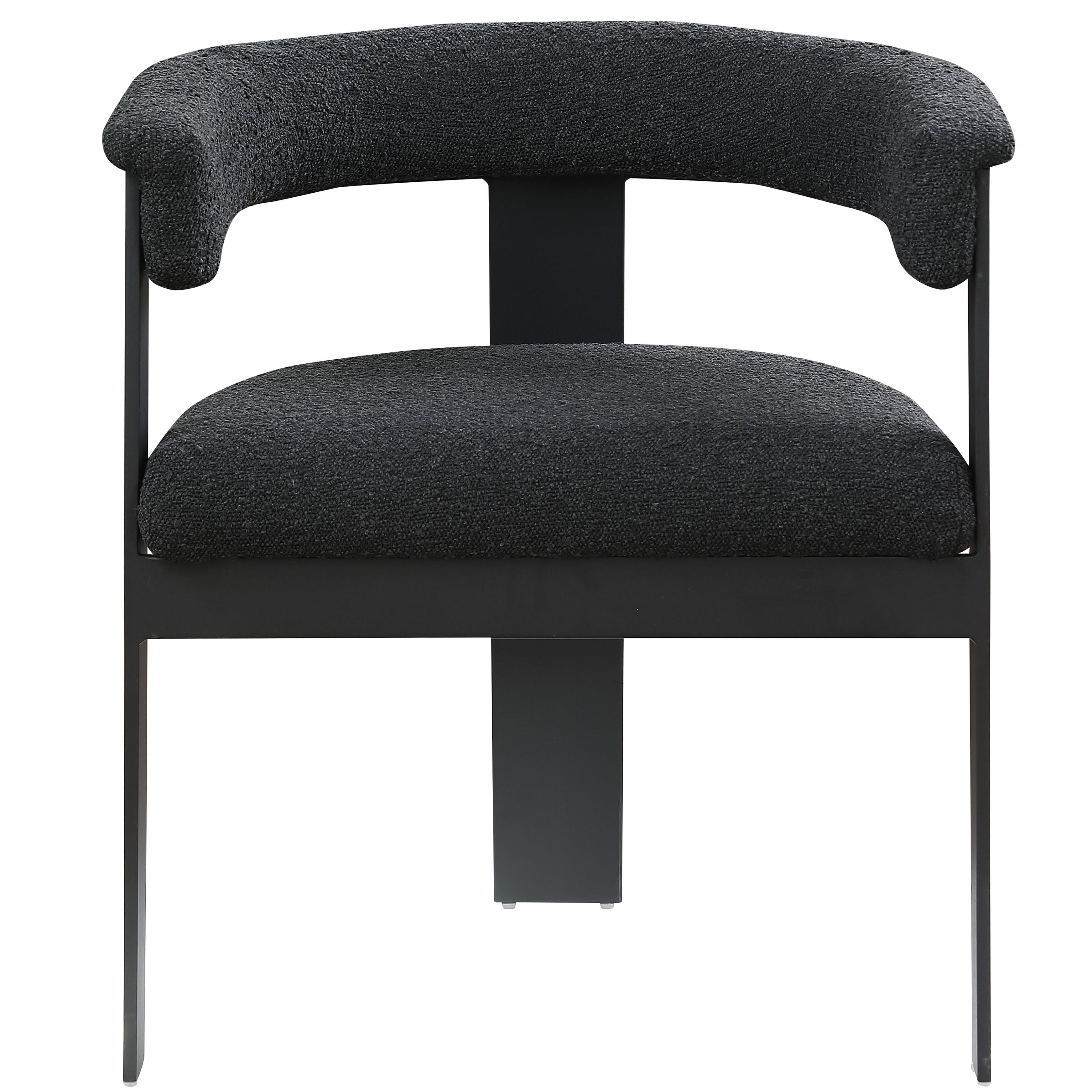 Meridian Romeo Black Boucle Fabric Dining Chair