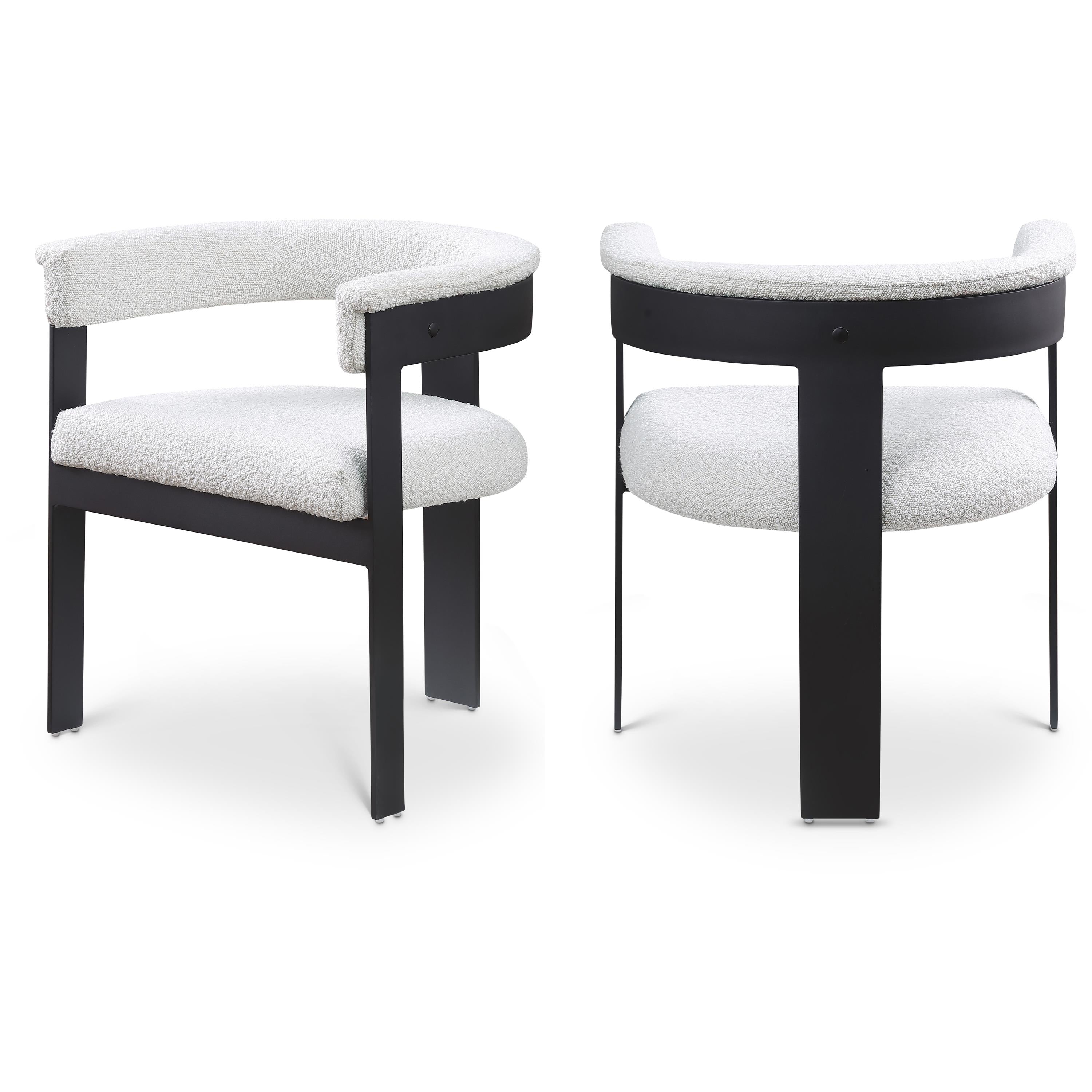 Meridian Romeo Cream Boucle Fabric Dining Chair