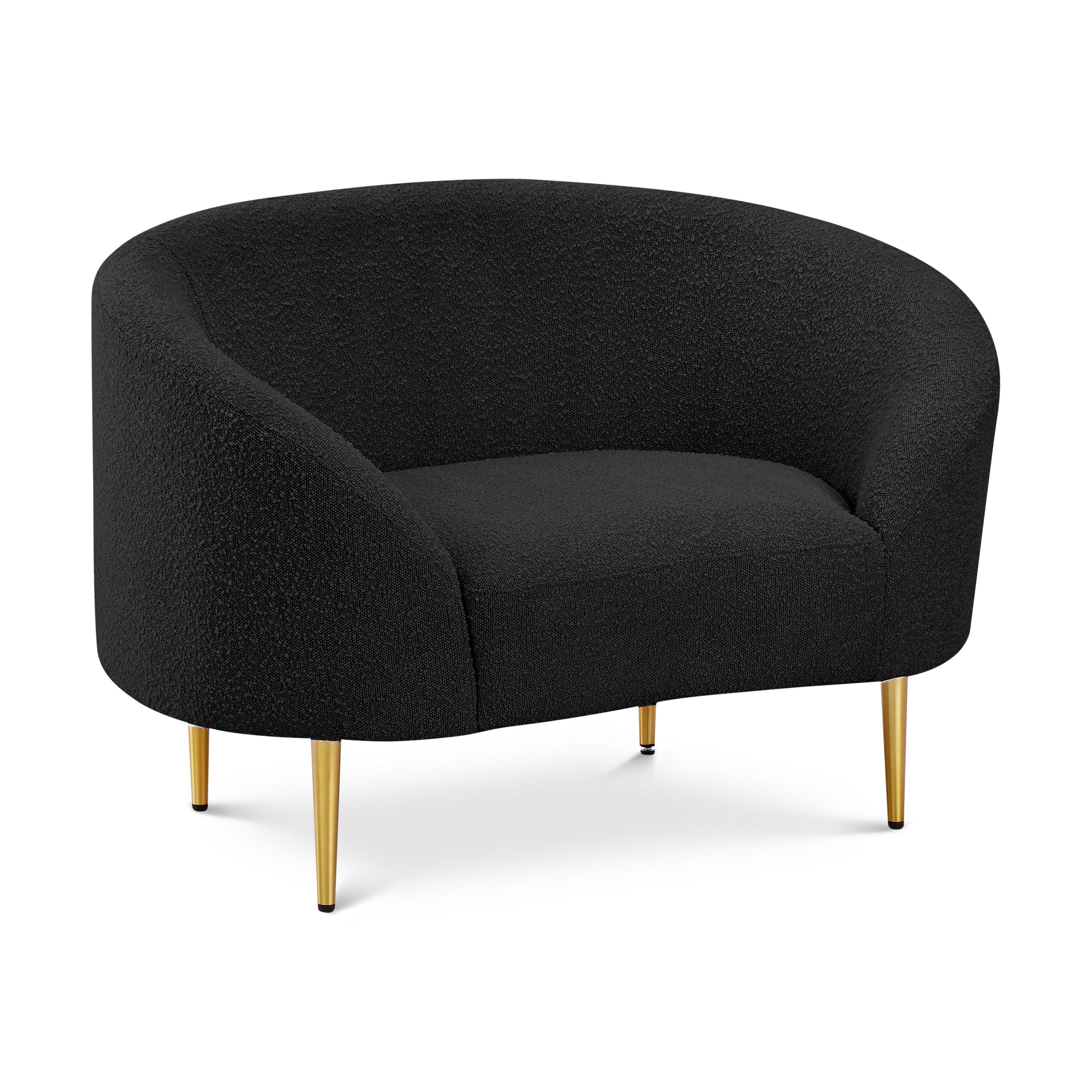 Meridian Ritz Black Boucle Fabric Chair