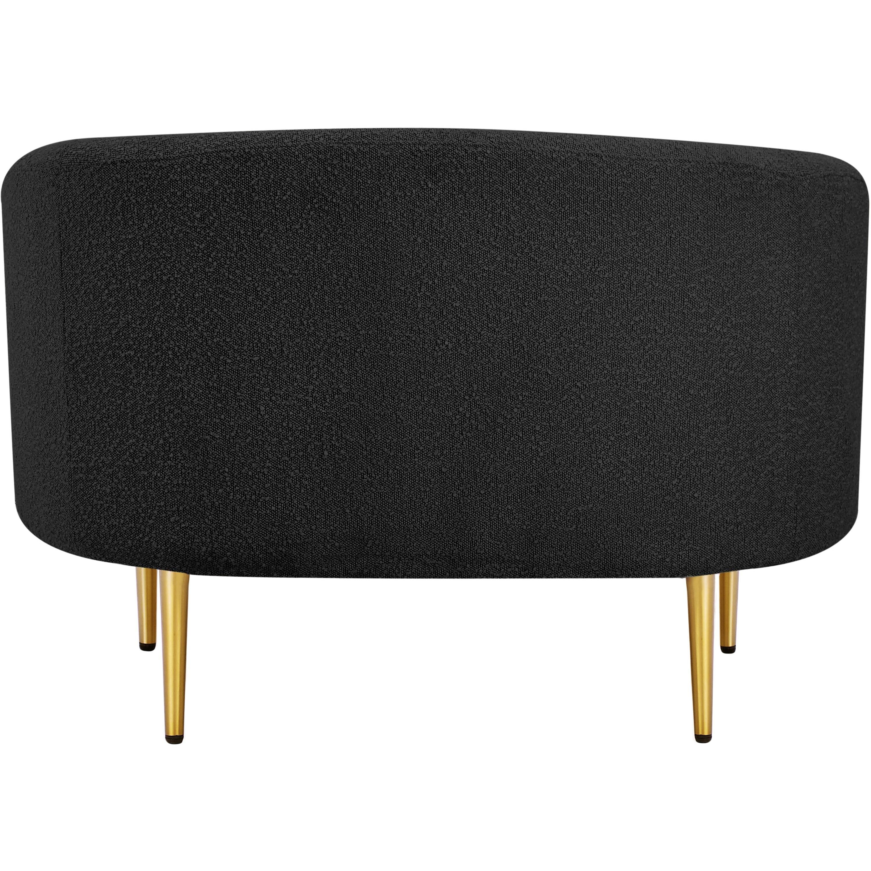 Meridian Ritz Black Boucle Fabric Chair