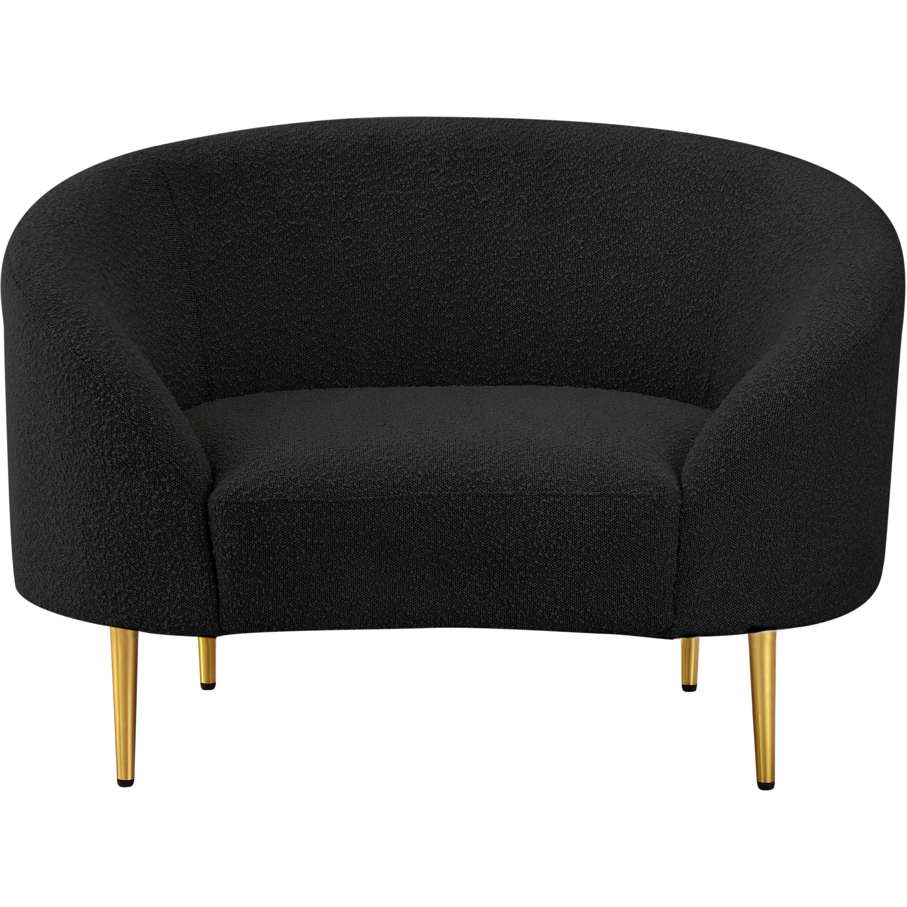 Meridian Ritz Black Boucle Fabric Chair